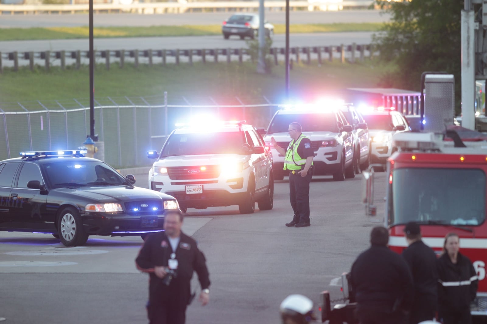 File - First responders flashed "Goodnight Lights" for Dayton Children’s Hospital patients on July 9, 2020. While the tradition began in September 2018, it took on a special meaning during the COVID-19 pandemic as measures to limit the spread of infection meant few visitors for the young patients beyond a parent or legal guardian. JIM NOELKER/STAFF