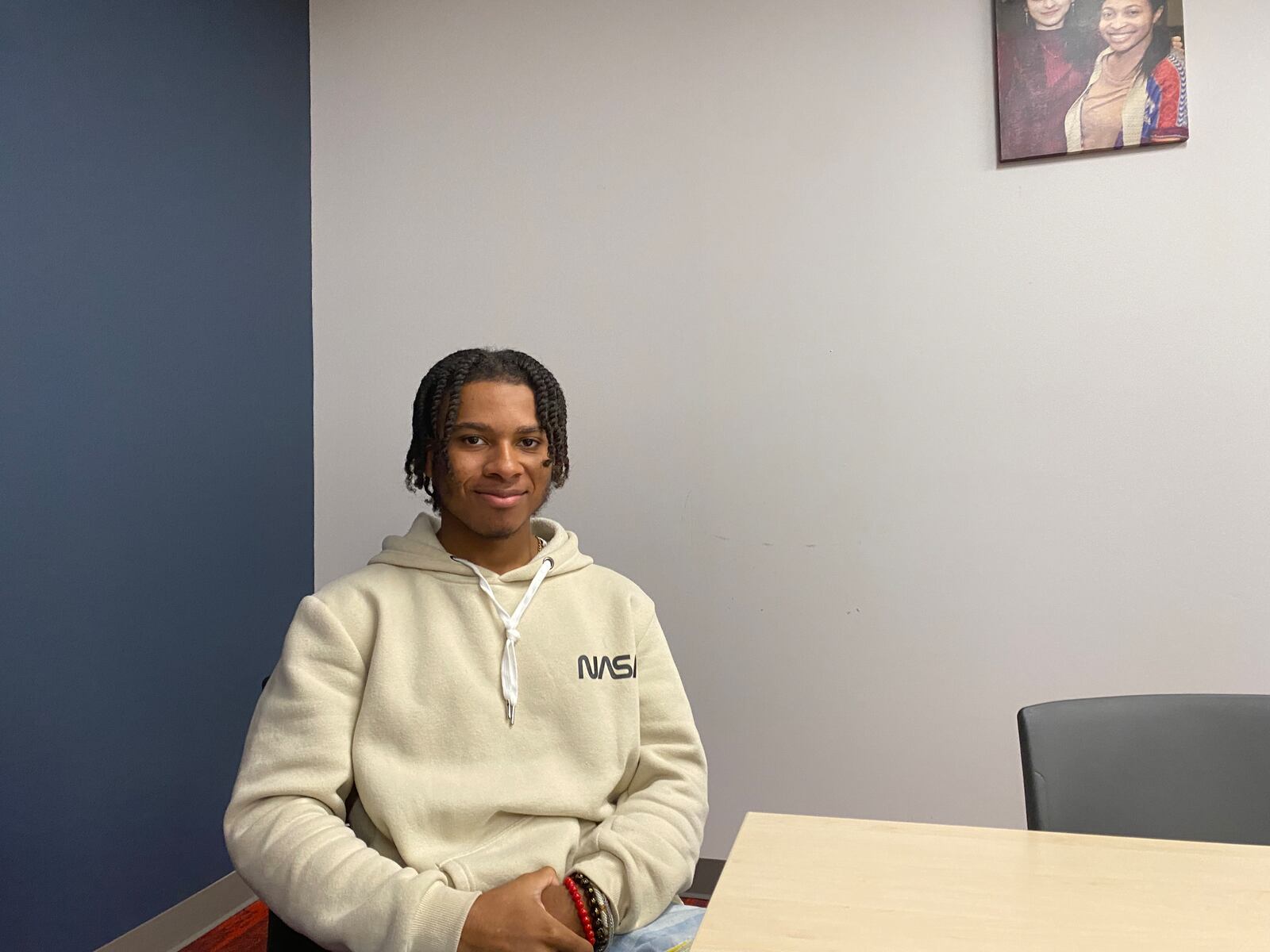 Marcellus Whitfield, a senior at DECA High School, is choosing between a four-year degree to become a mechanical engineer or trade school to become a car mechanic. Eileen McClory / Staff