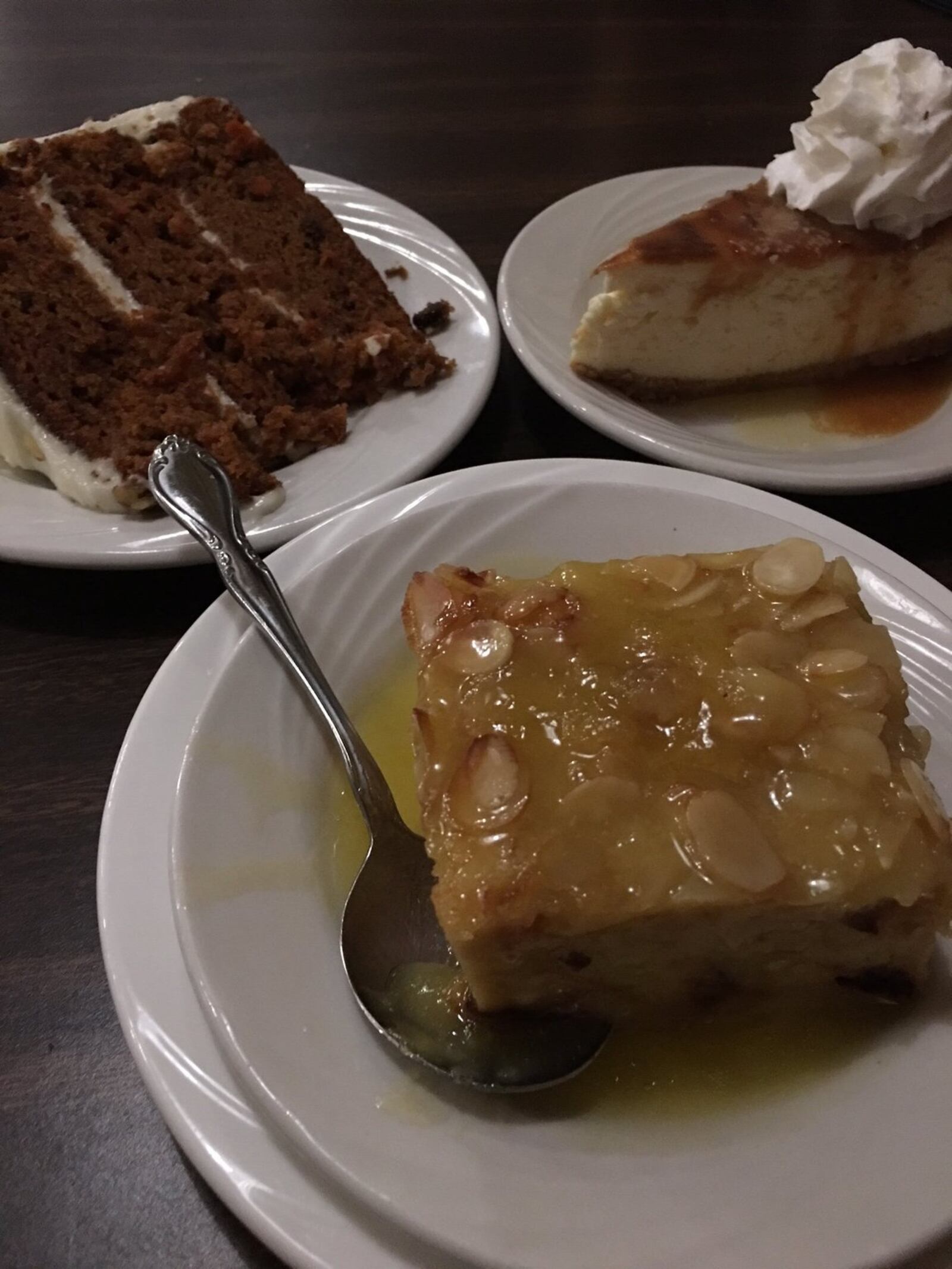 Desserts include a bread pudding, carrot cake and caramel salted cheesecake. CONTRIBUTED PHOTO BY ALEXIS LARSEN