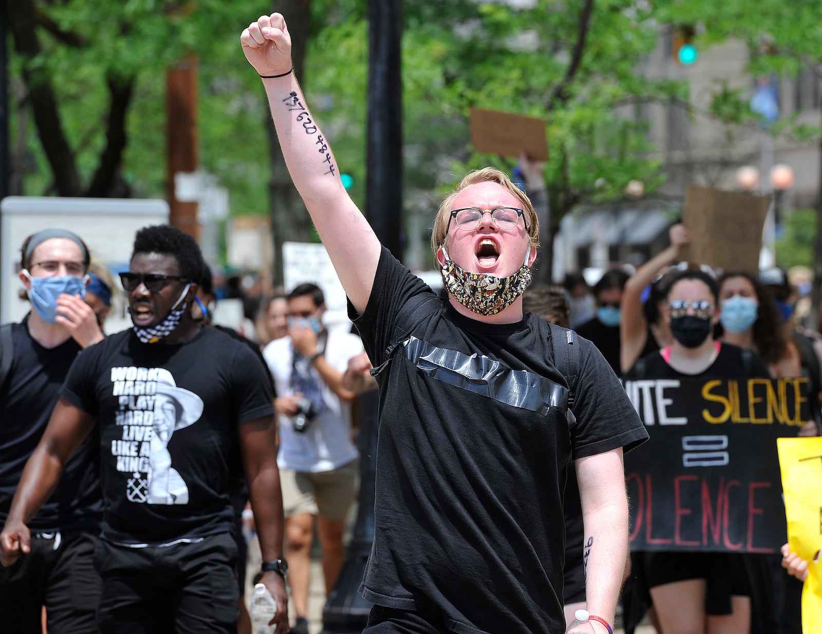 More photos from the Dayton rally and march for George Floyd on Saturday, June 6, 2020.  Staff photo: Marshall Gorby