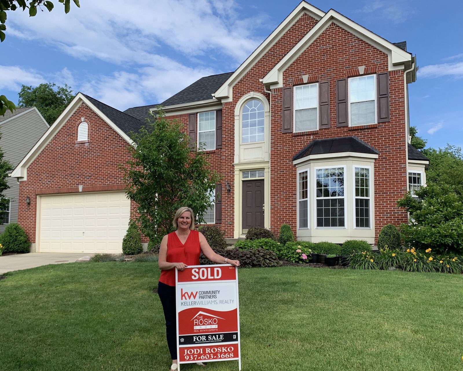 This house at 44 Stanton Dr. in Springboro’s Settlers Walk recently sold. Pictured is the real estate agent, Jodi Rosko, co-owner of The Rosko Group at Keller-Williams Community Partners. CONTRIBUTED by Jodi Rosko