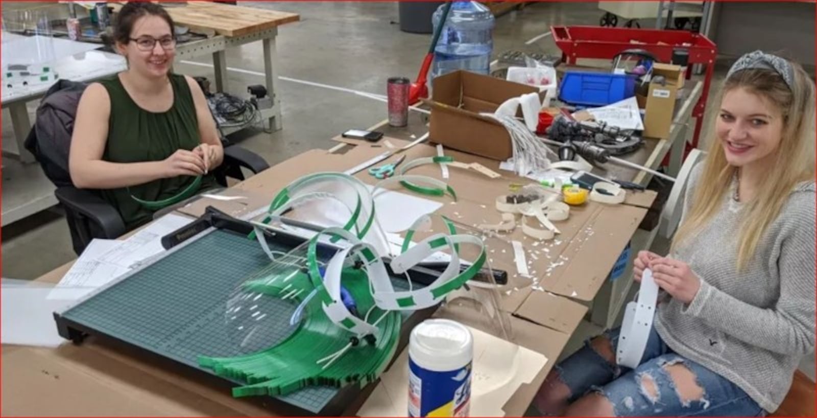 MRL Medical interns work on assembling face masks in Beavercreek. CONTRIBUTED