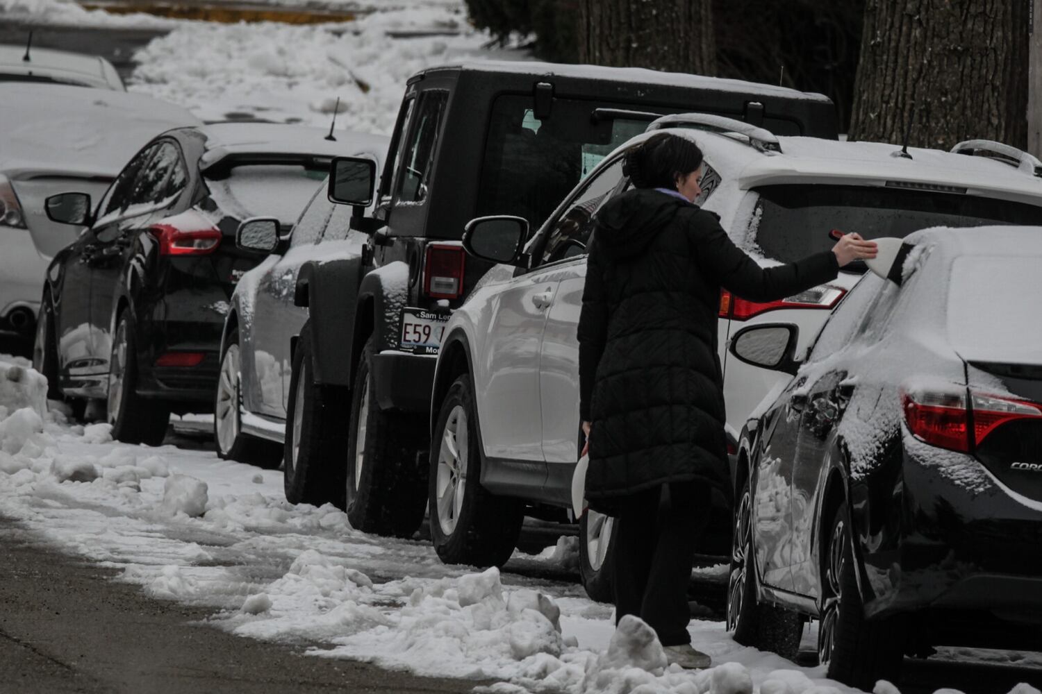 Snowfall blankets the region Monday