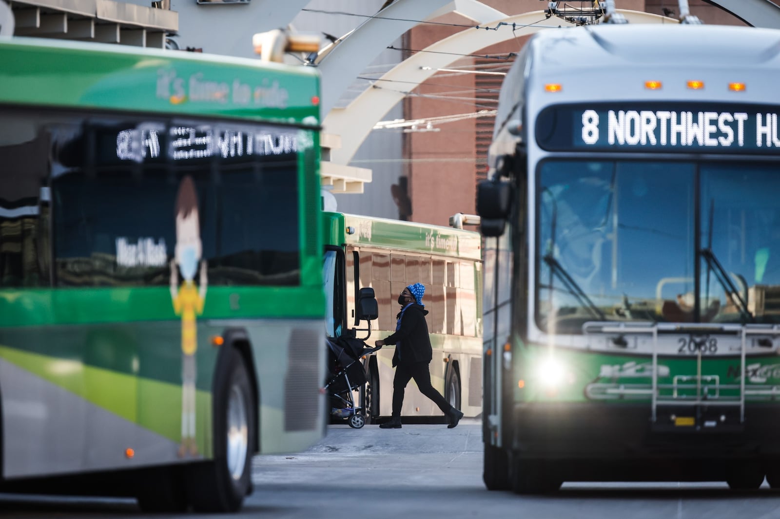 Greater Dayton RTA’s fixed-route buses had about 5.1 million riders in 2021, which was down 13% from 2020, according to agency data obtained by the Dayton Daily News. JIM NOELKER/STAFF