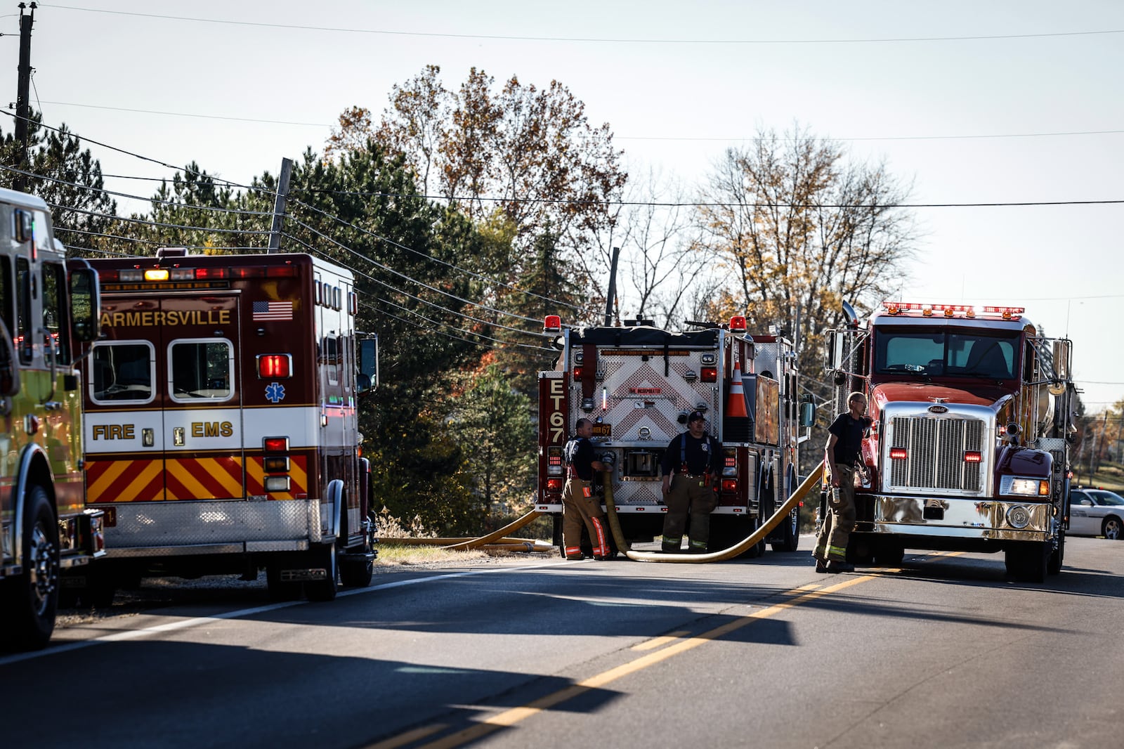 Crews from multiple fire departments responded to a fire Friday, Oct. 28, 2022, in Jackson Twp. near New Lebanon. JIM NOELKER/STAFF