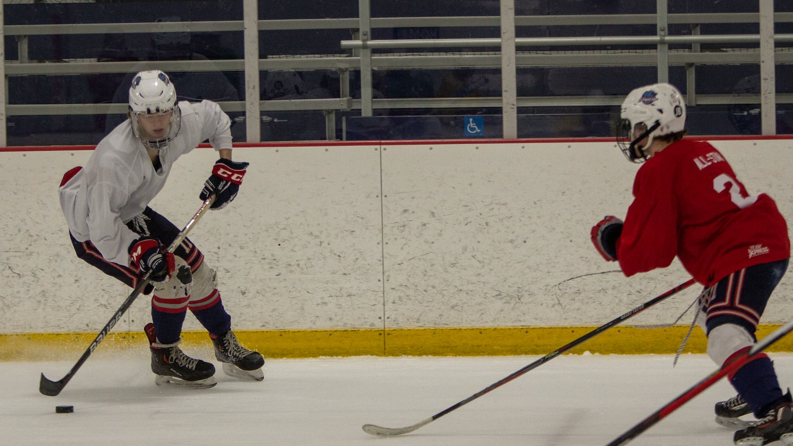 The Dayton Stealth hockey team made up of players from 12 Dayton area high schools practiced for the final time Tuesday at Chiller Ice Rink in Springfield before leaving Wednesday for a national tournament in Minnesota. CONTRIBUTED/Jeff Gilbert