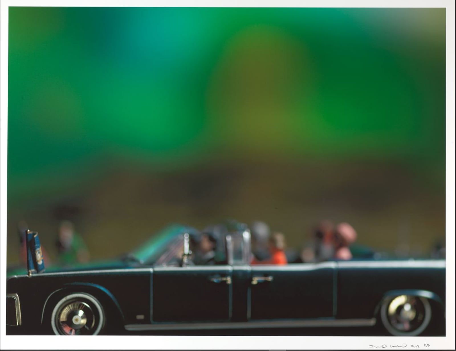 The car in David Levinthal’s JFK assassination photo is about five inches long. Levinthal says the First Lady’s hat is instantly recognized. CONTRIBUTED