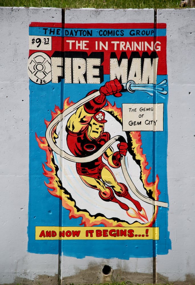 PHOTOS: Comic book style mural honors Dayton Fire Department history