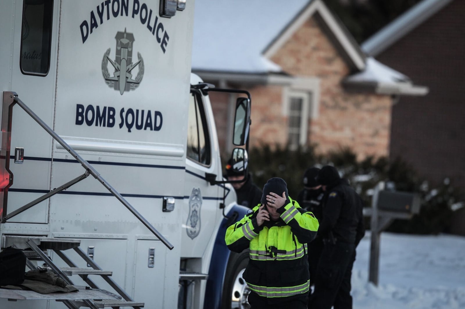 The Dayton Bomb Squad responded to an explosion followed by smoke seen Tuesday, Feb. 2, 2021, at a house in the 100 block of Warner Drive in Union.