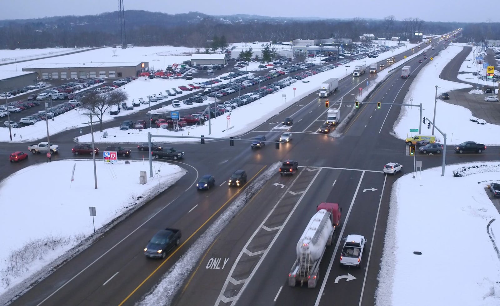 View of U.S. 35 looking east from Orchard Lane in Beavercreek. Money to fund road projects in Ohio is running out and legislators are looking for ways to get that money back - including a higher state gas tax.  TY GREENLEES / STAFF