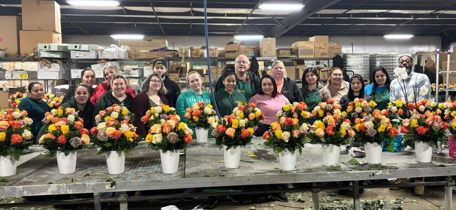 Part of the team at Oberer's Flowers on the design floor. CONTRIBUTED