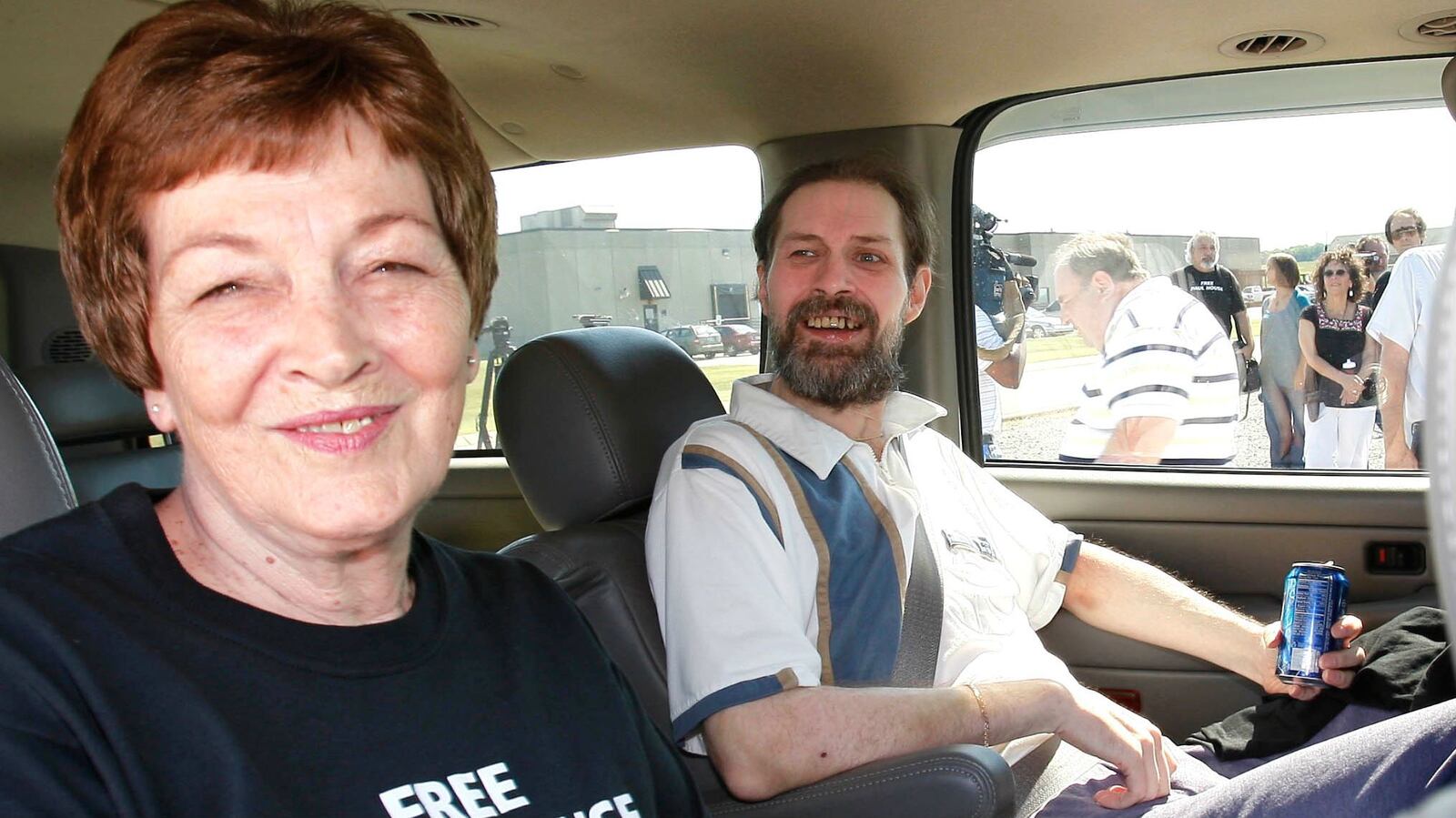 Joyce House smiles as her son, Paul House, is released from prison in July 2008. House was one of the supporters seeking clemency for convicted killer Nick Sutton, 58, who was put to death Thursday, Feb. 20, 2020, at Riverbend Maximum Security Institution in Nashville. Sutton helped care for Paul House following a multiple sclerosis diagnosis as they served time together, his mother said.