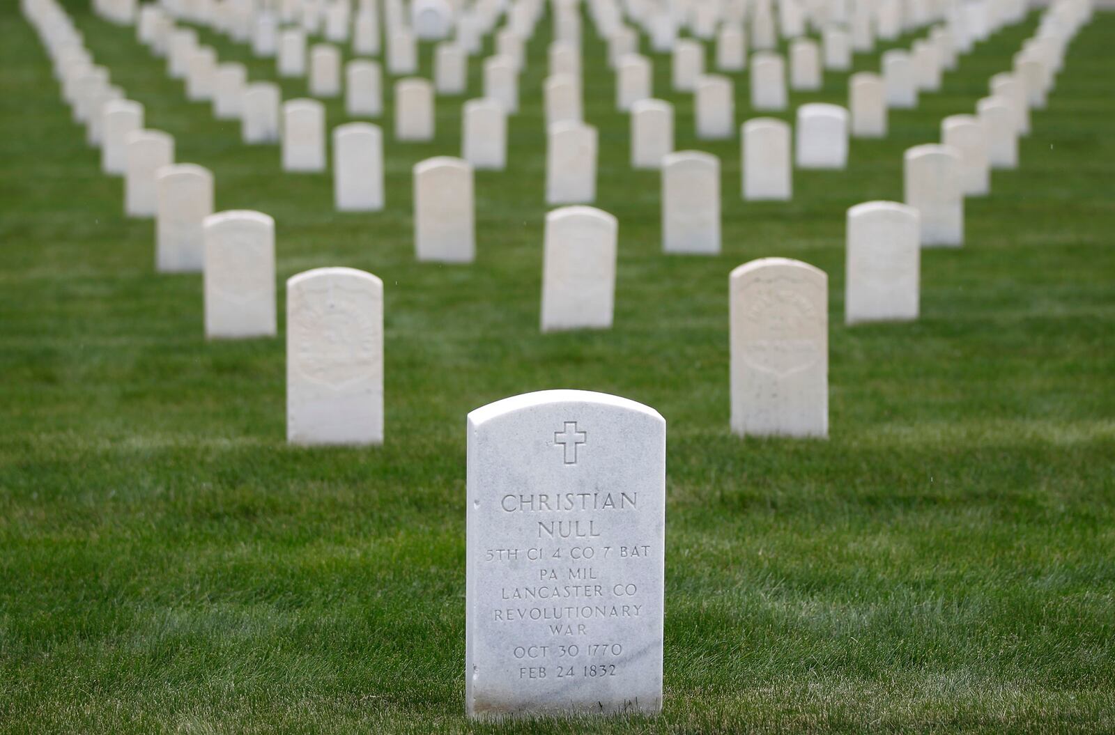 Revolutionary War soldier Christian Null is the only veteran from that era interred in the Dayton National Cemetery   TY GREENLEES / STAFF