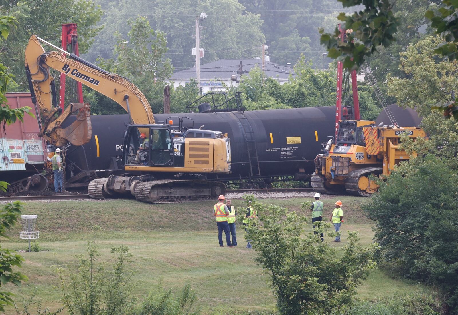 At least 10 train cars were involved in a train derailment in Springfield early Friday, August 2, 2024. The derailment occurred just west of Bechtle Avenue on the Indiana and Ohio railway. According to the Springfield Police Division, there were no injuries and no hazardous materials were spiller. The police said Bechtle Avenue will be closed for at least 7 hours. BILL LACKEY/STAFF