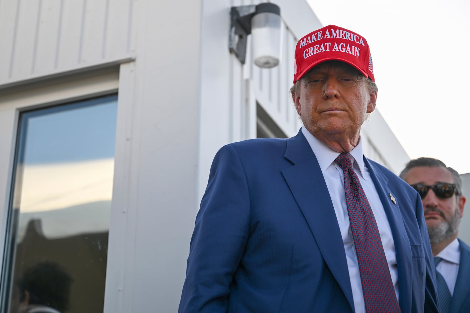 President-elect Donald Trump arrives before the launch of the sixth test flight of the SpaceX Starship rocket Tuesday, Nov. 19, 2024 in Brownsville, Texas. (Brandon Bell/Pool via AP)