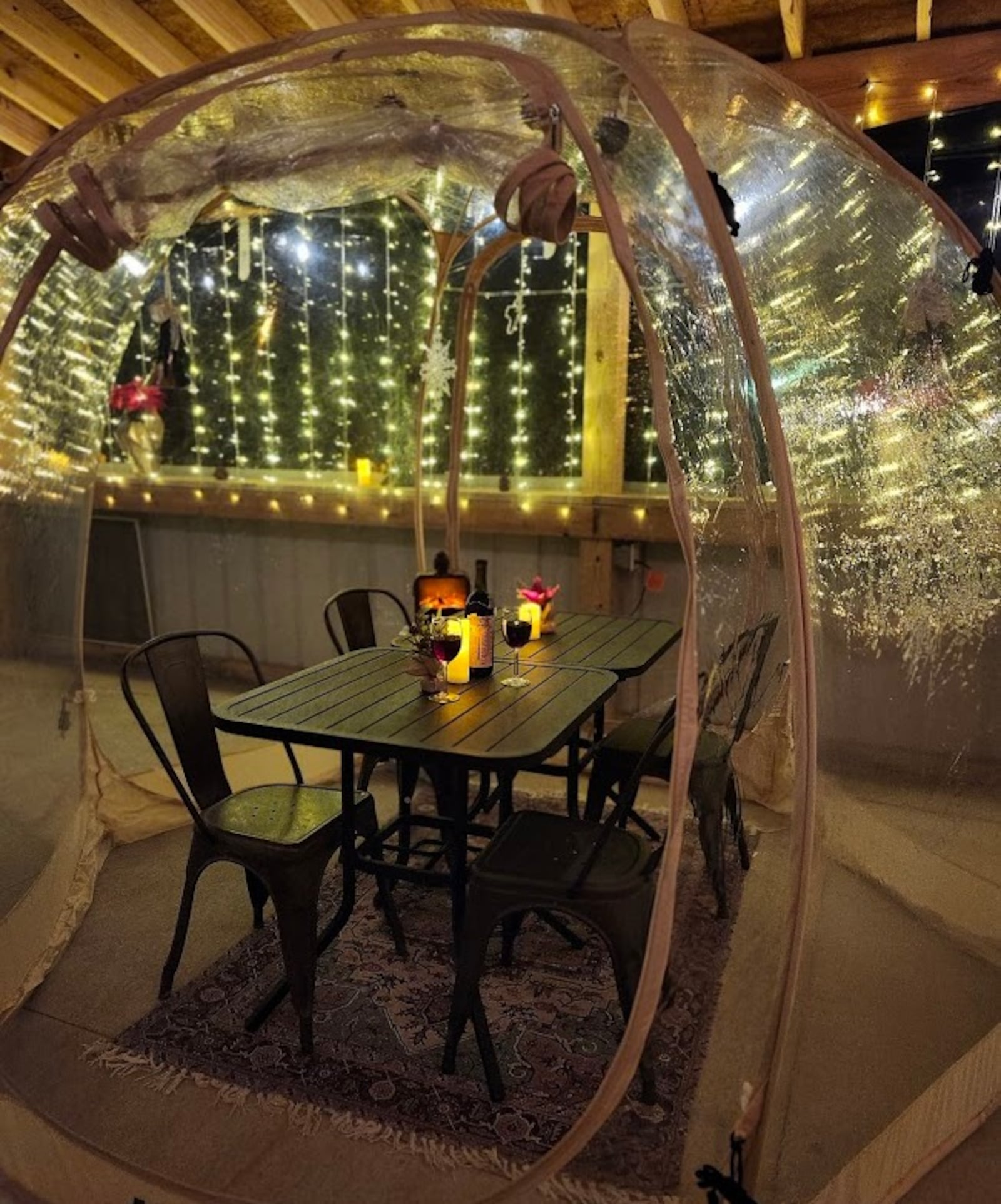 Twenty One Barrels Hard Cider & Wine, located on a 20-acre farm just outside of Bradford in Darke County, has introduced a holiday igloo experience featuring wine or hard cider flights (FACEBOOK PHOTO).