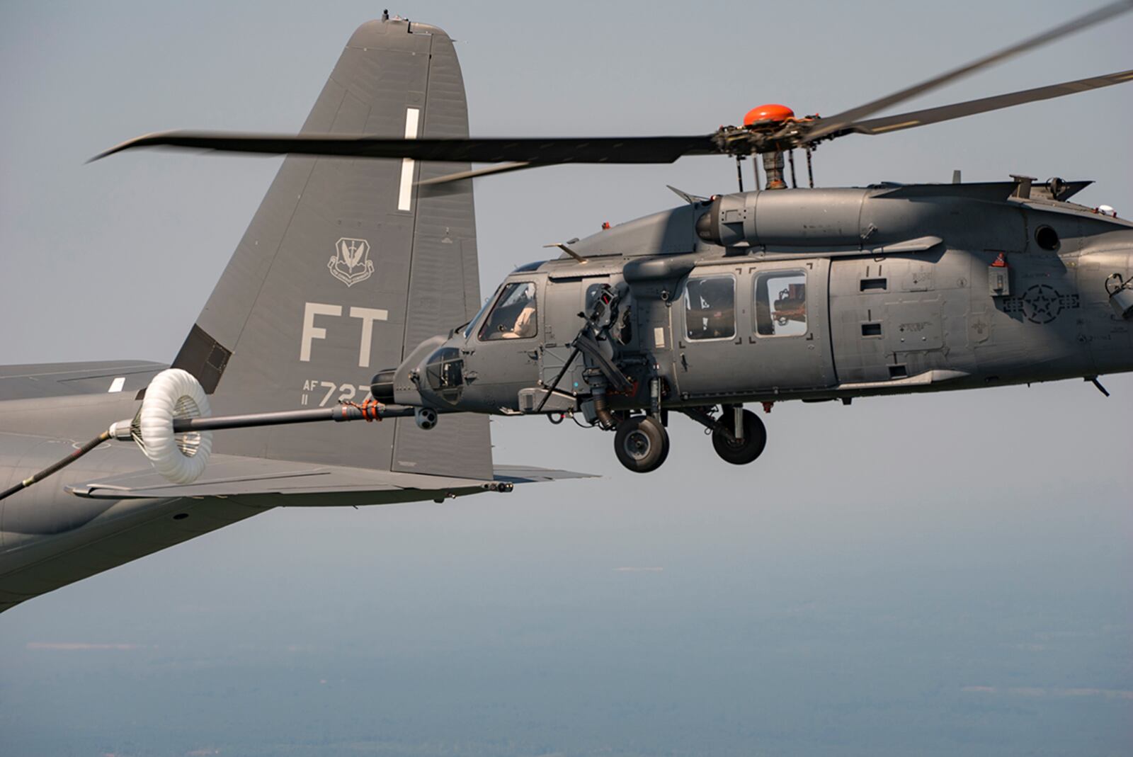 The aerial refueling mission marks yet another 2020 milestone for the HH-60W program. So far, the Jolly Green II has undergone radar, weather and defensive system testing to name a few (U.S. Air Force photo/Master Sgt. Tristan McIntire)