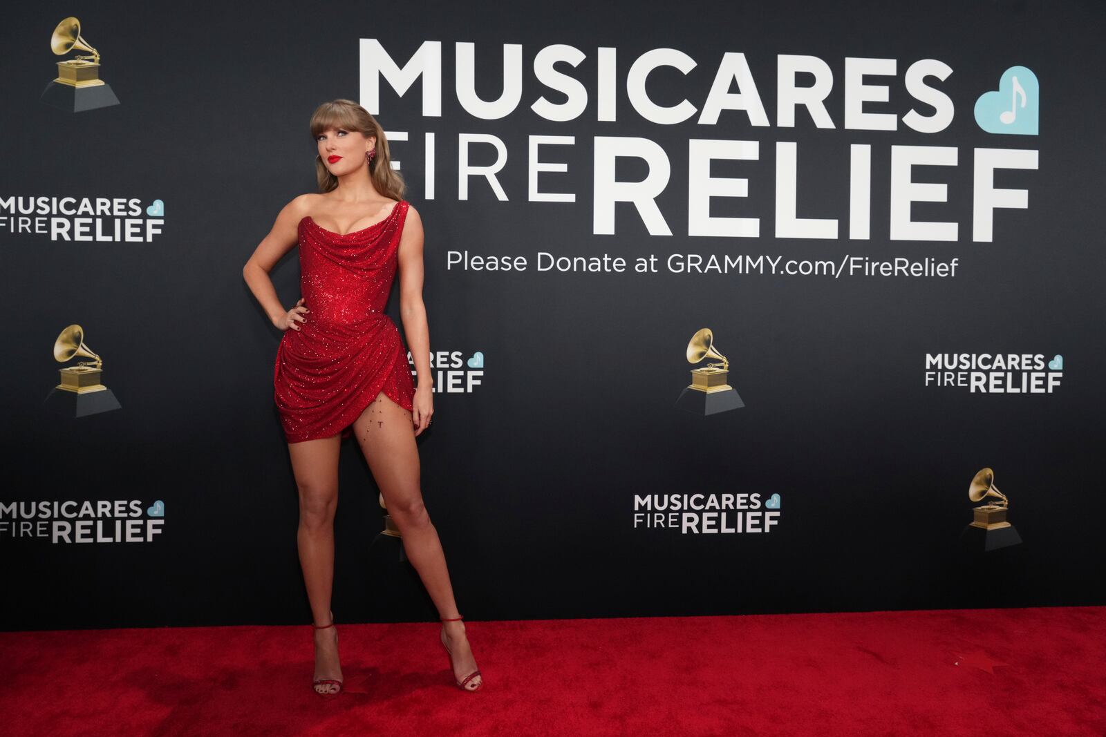 Taylor Swift arrives at the 67th annual Grammy Awards on Sunday, Feb. 2, 2025, in Los Angeles. (Photo by Jordan Strauss/Invision/AP)