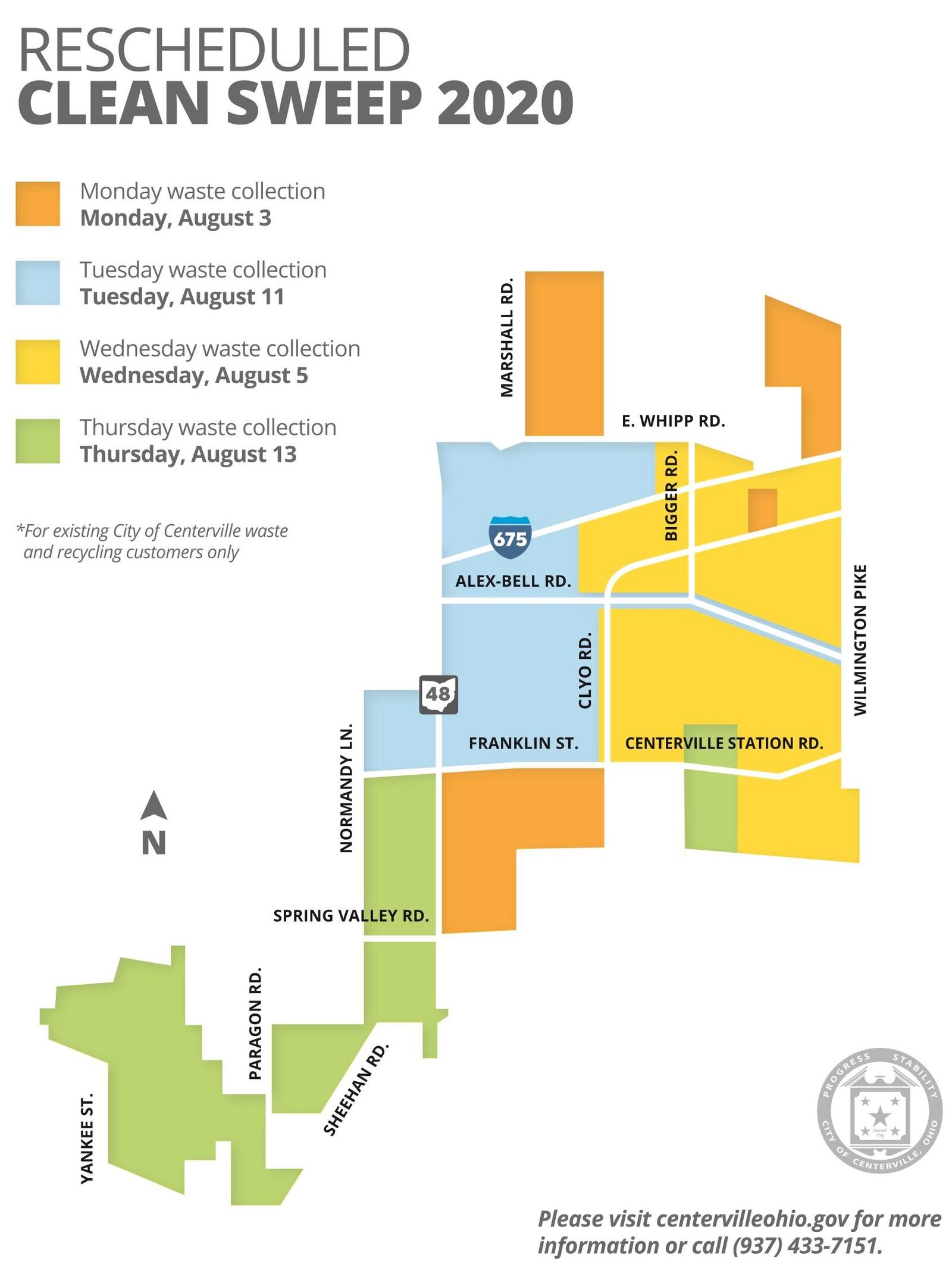 Centerville’s Clean Sweep this year consists of four collection dates ending Aug. 13. CONTRIBUTED