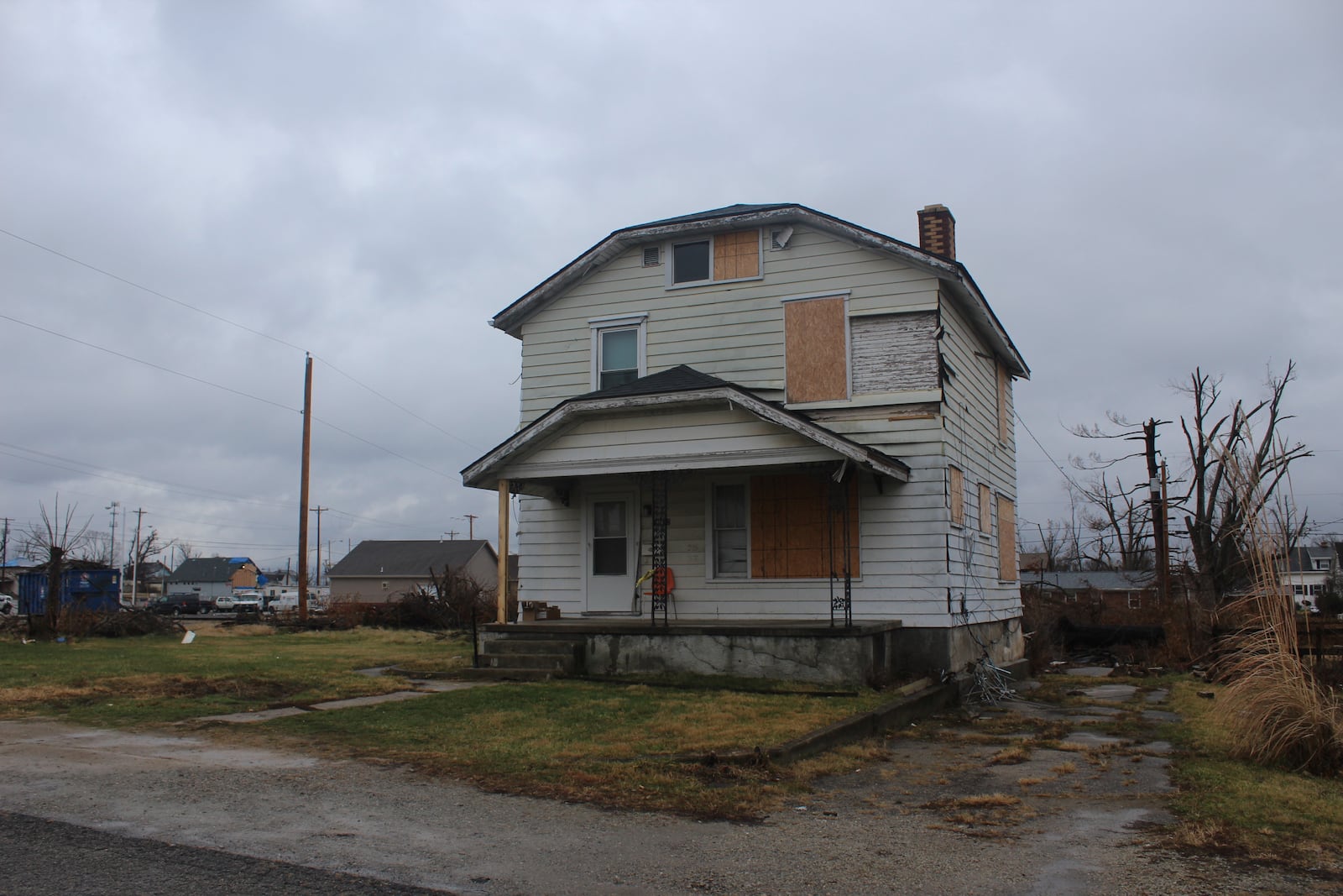 Repair work has continues at Robin and Chris Sassenberg's home  in Dayton. Much progress has happened since the Memorial Day tornadoes.  The couple purchased this home next door.