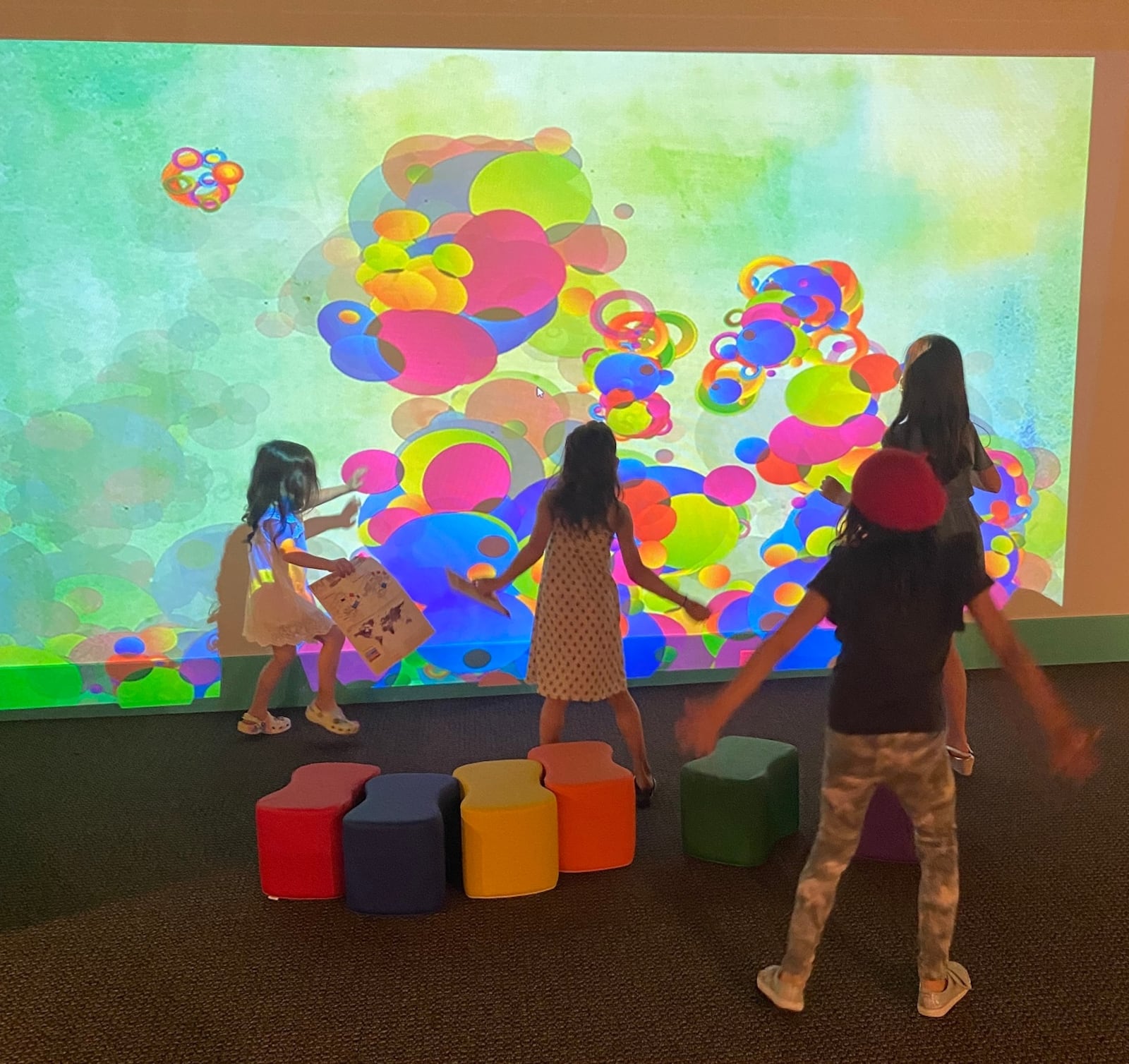 Kids are loving the new interactive wall at the Experiencenter at the Dayton Art Institute. CONTRIBUTED