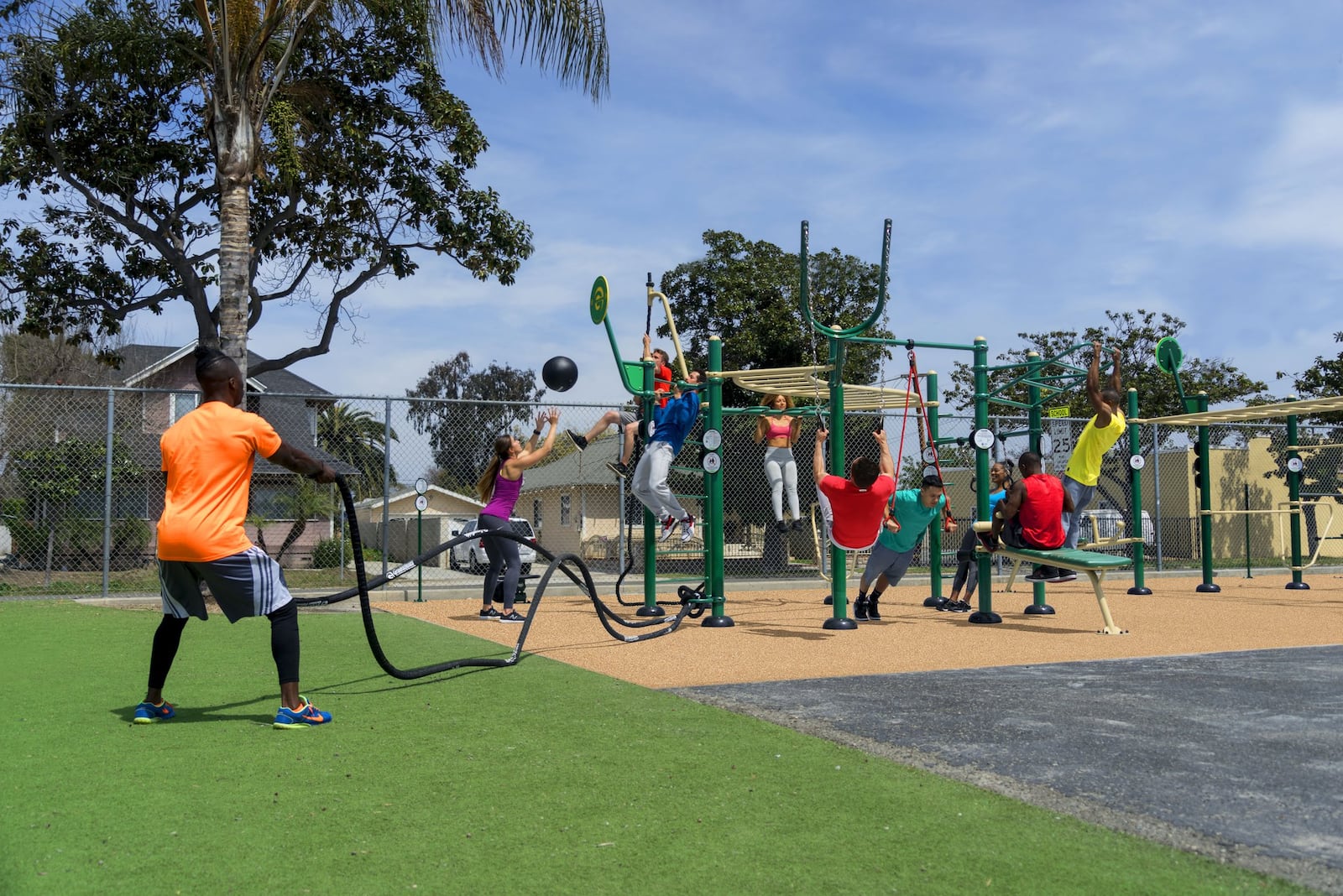 The function fitness rig that is coming to Princeton Park in northwest Dayton offers 17 exercises. Adult fitness playgrounds are growing in popularity nationwide. CONTRIBUTED