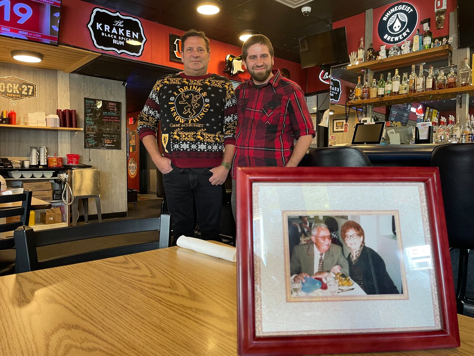 Hank's Local, located at 2529 Patterson Road in Dayton, is celebrating 45 years of being in the Dayton area. Pictured (left to right) is owner Christopher Shay and his son, Chadd.