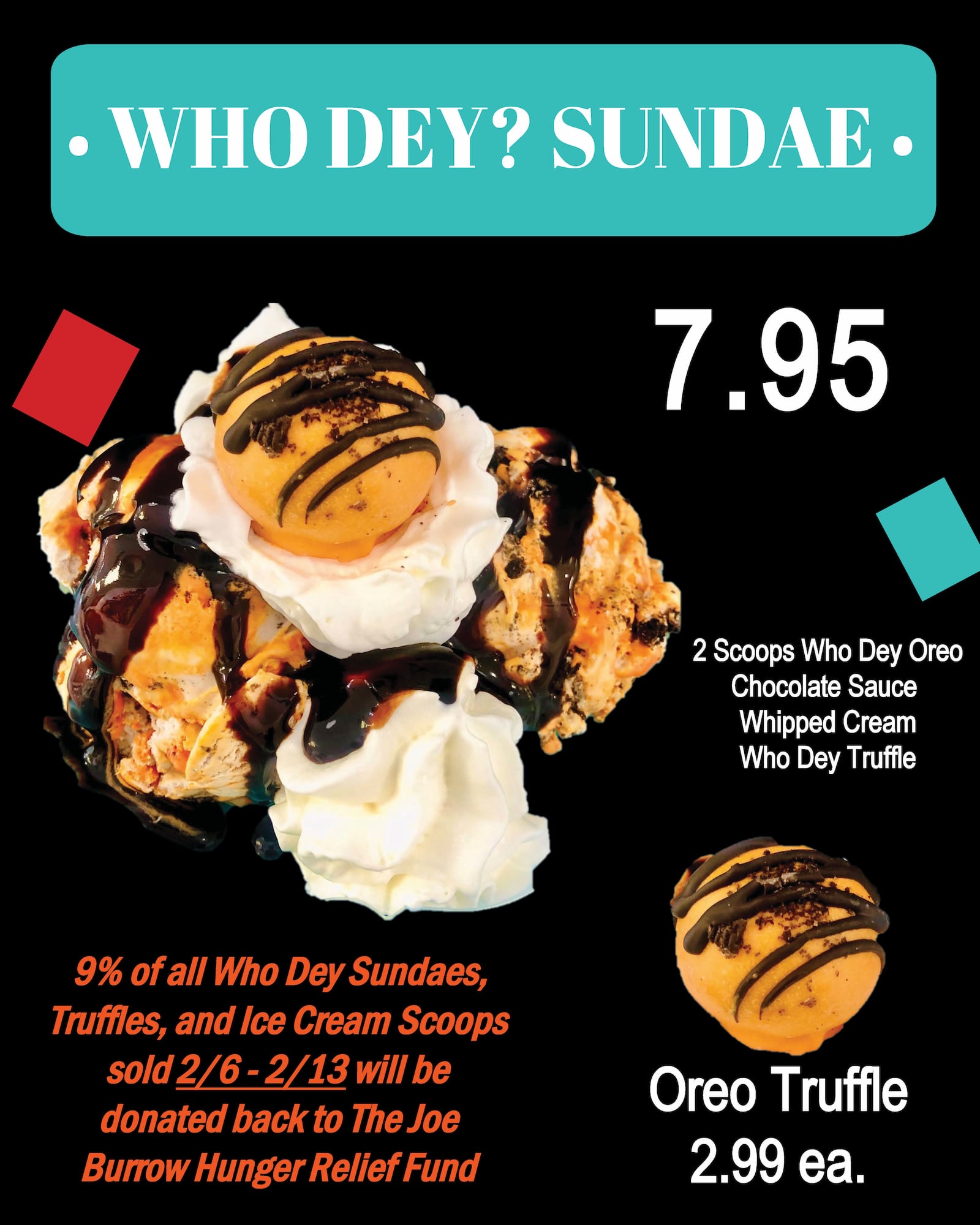 Leading up to Super Bowl Sunday, the popular Fairborn scoop shop is celebrating with three sweet specials.