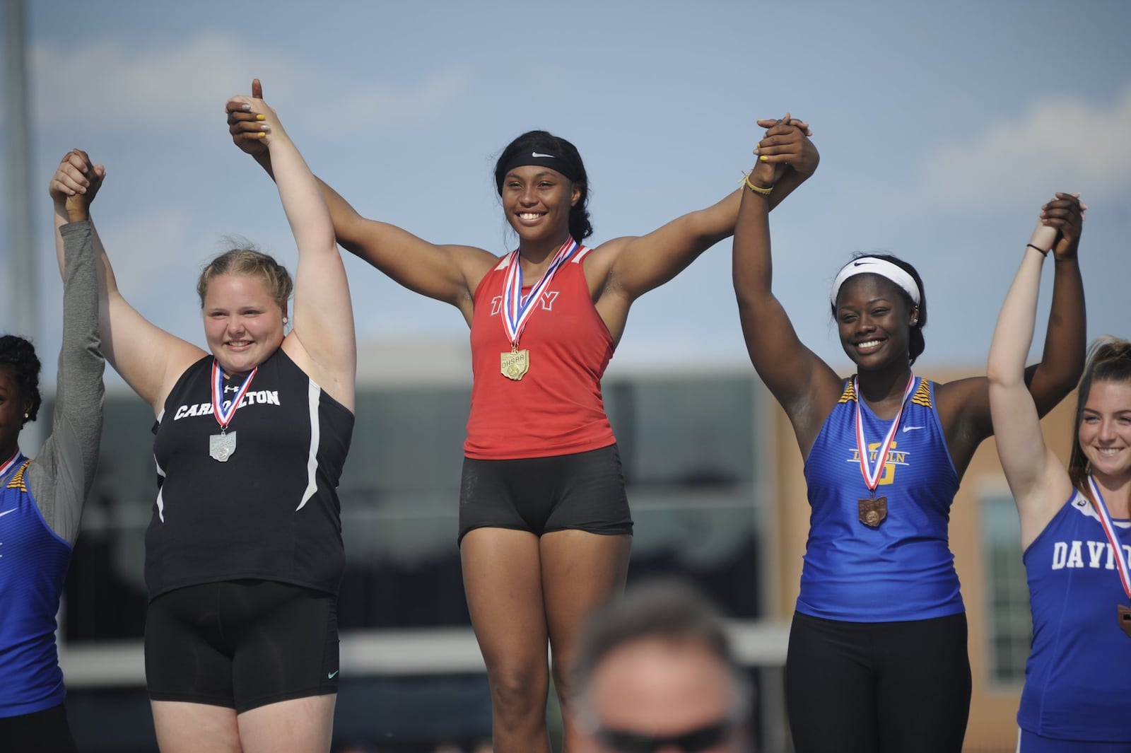 Troy junior Lenea Browder won the shot put and discus in the D-I state track and field meet at OSU’s Jesse Owens Memorial Stadium at Columbus on Saturday, June 1, 2019. MARC PENDLETON / STAFF