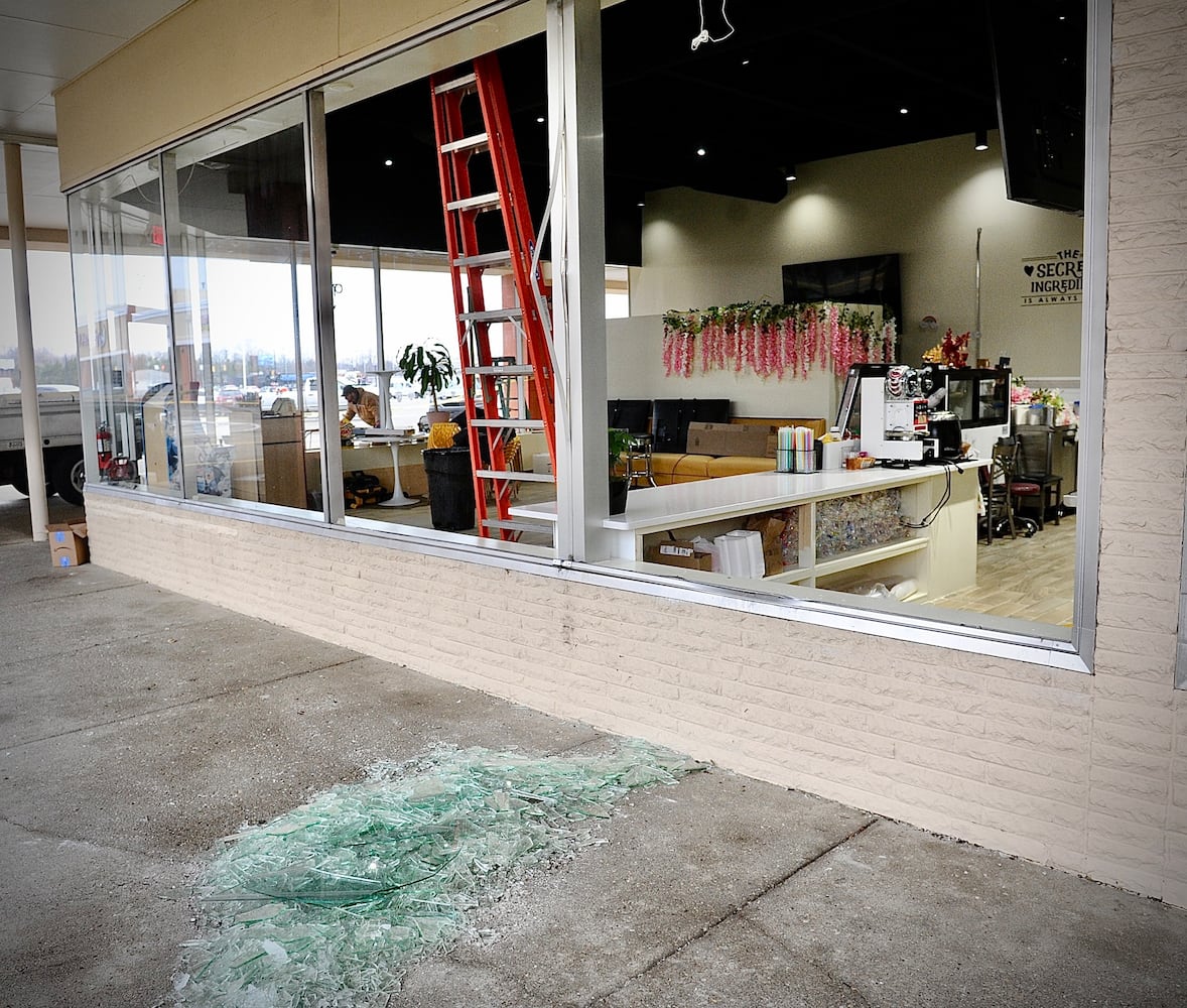 Storm damage airway shopping center