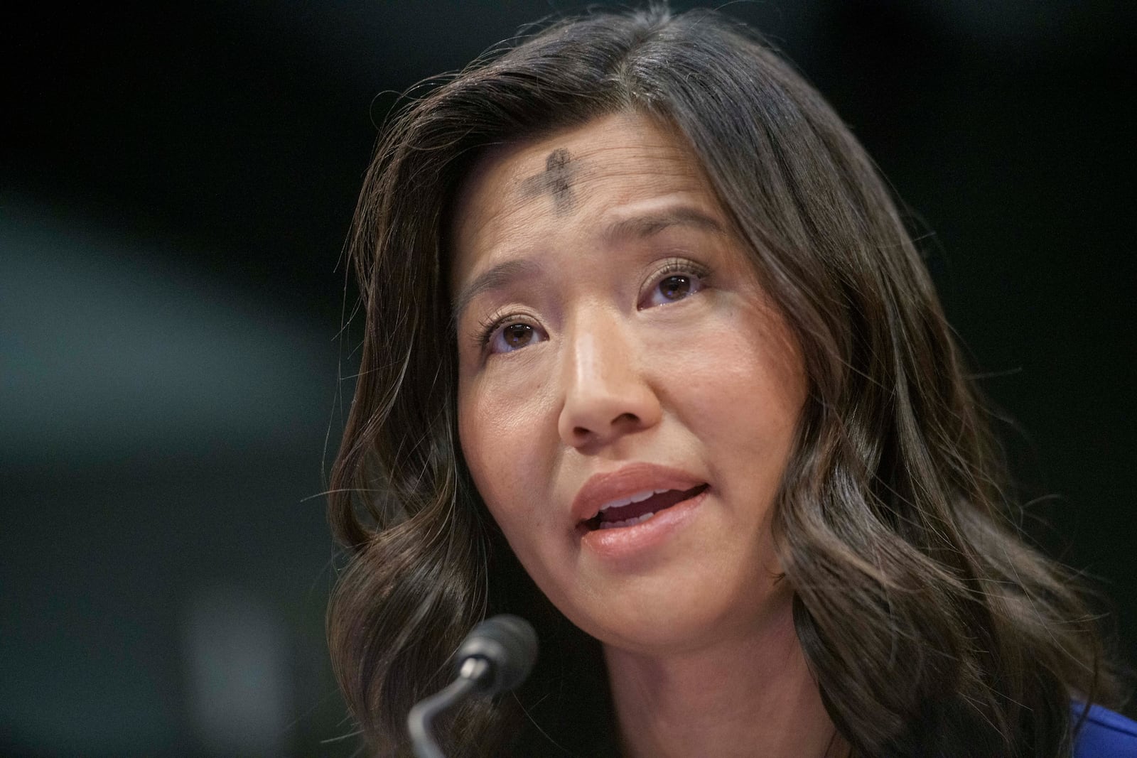 Boston Mayor Michelle Wu responds to questions during a House Committee on Oversight and Government Reform hearing with Sanctuary City Mayors on Capitol Hill, Wednesday, March 5, 2025, in Washington. (AP Photo/Rod Lamkey, Jr.)