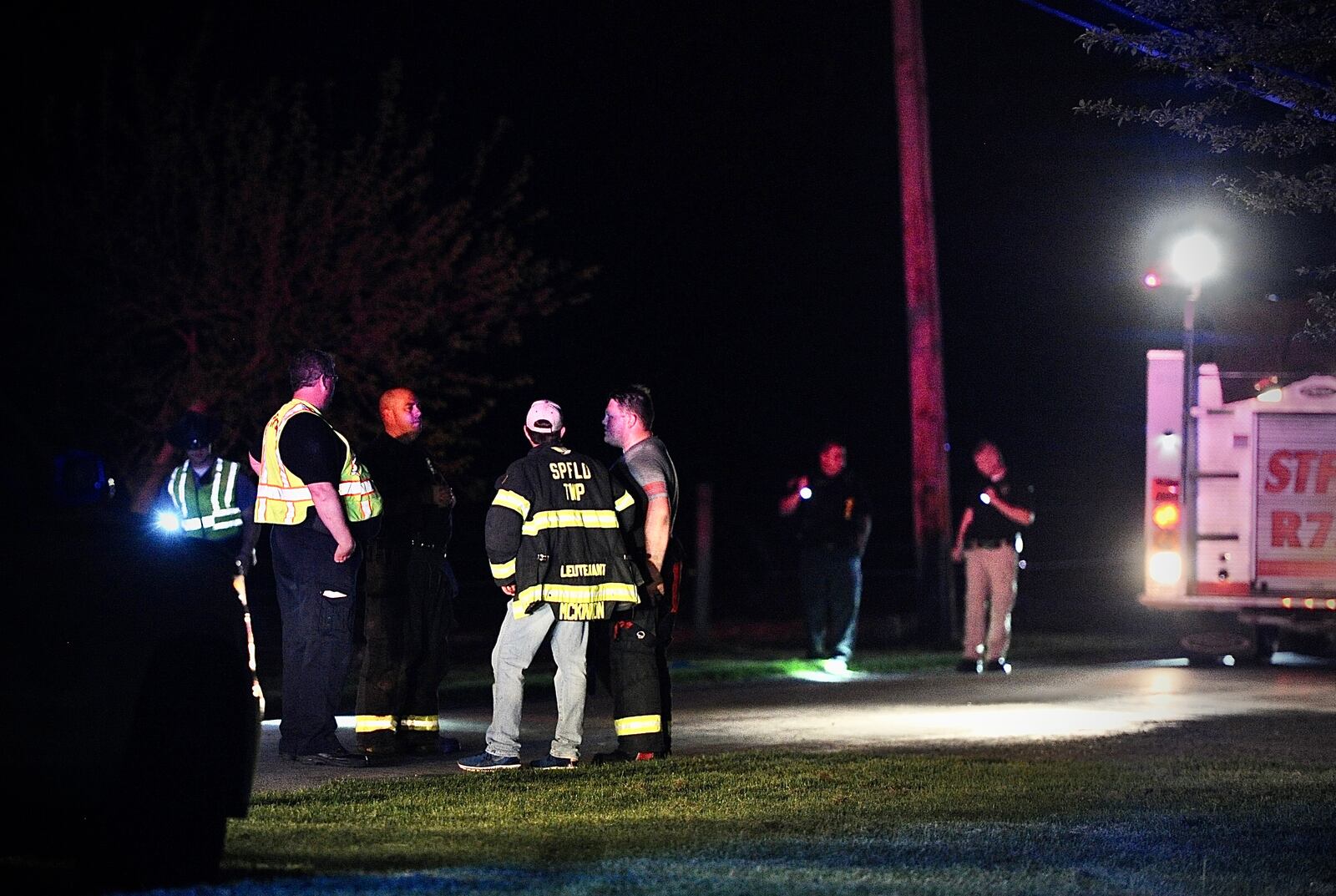 The Ohio state patrol is investigating where two juveniles and a dog were struck by a vehicle on Crabill Road in Green Township Clark County Tuesday night. MARSHALL GORBY \STAFF