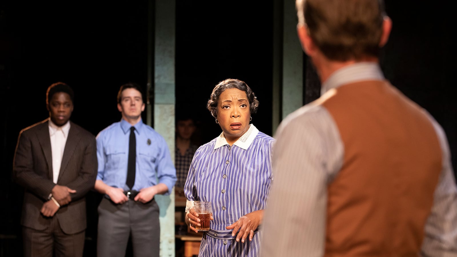 Jacqueline Williams, center, portrays Calpurnia, the Finch family’s Black housekeeper. CONTRIBUTED