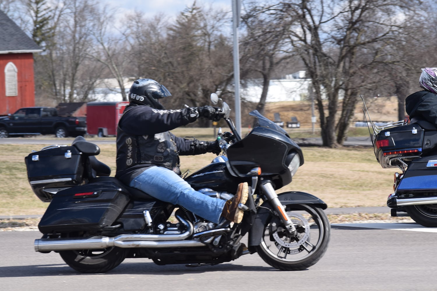 PHOTOS: Thousands of Outlaws attend motorcycle gang leaders funeral at Montgomery County Fairgrounds.