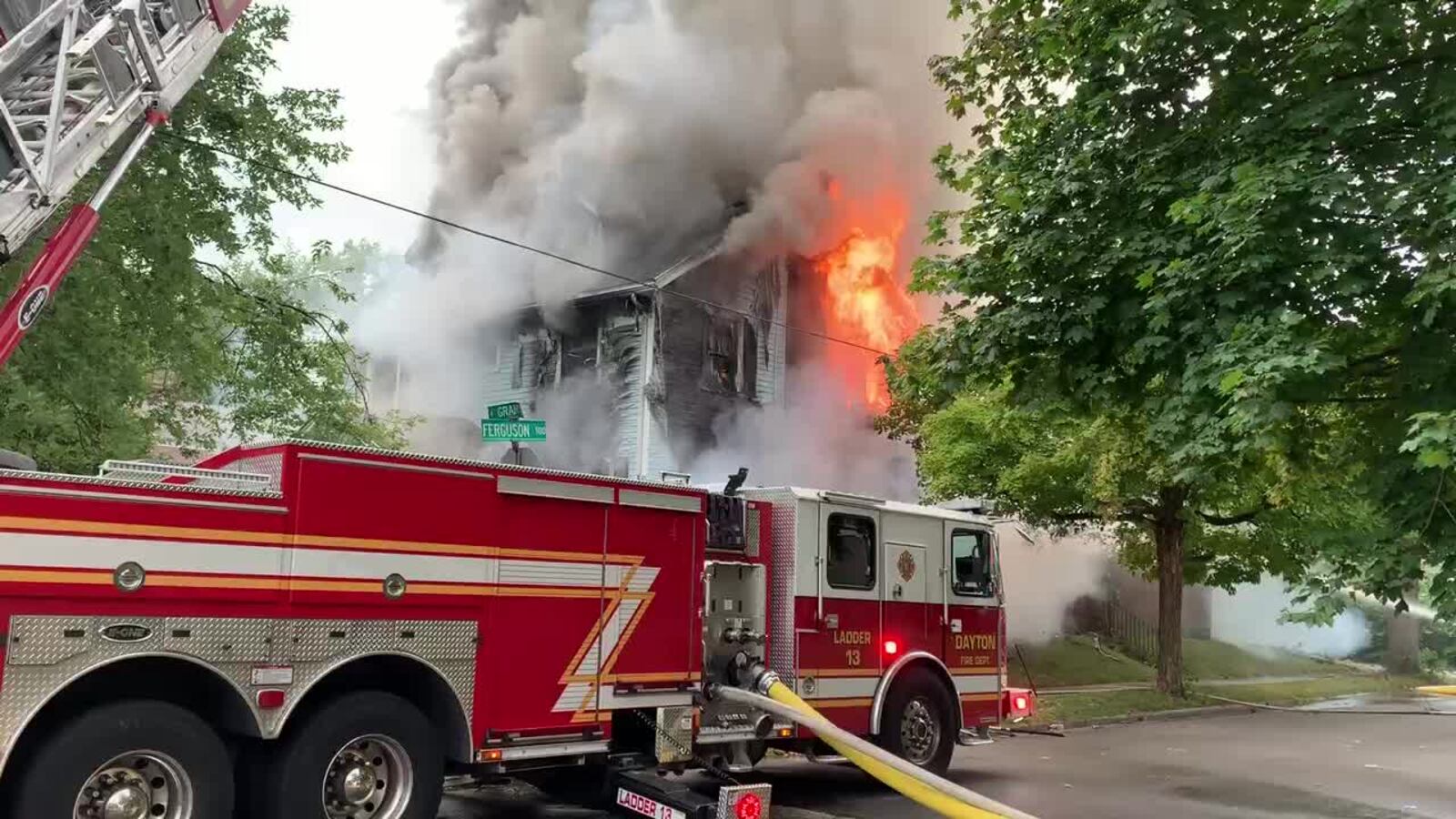 Dayton firefighters responded to a house fire at West Grand and Ferguson avenues on Tuesday, Aug. 17, 2021. MARSHALL GORBY / STAFF