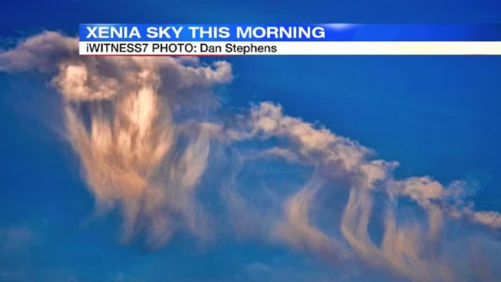 A WHIO-TV iWitness7 viewer, Dan Stephens captured this shot of an alien-looking cloud feature over Greene County.