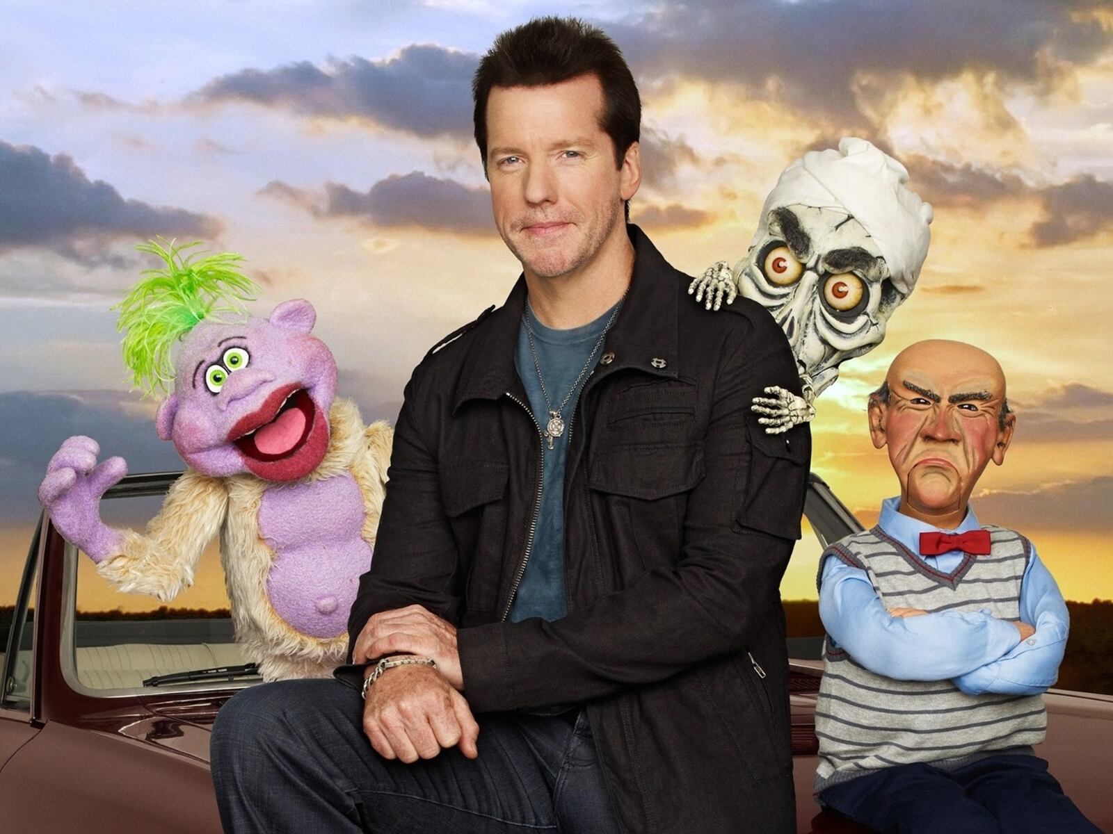 Jeff Dunham controls (from left) Peanut, Achmed the Dead Terrorist and Walter. Or maybe they control him. Dunham will perform Oct. 20 at the Nutter Center. CONTRIBUTED