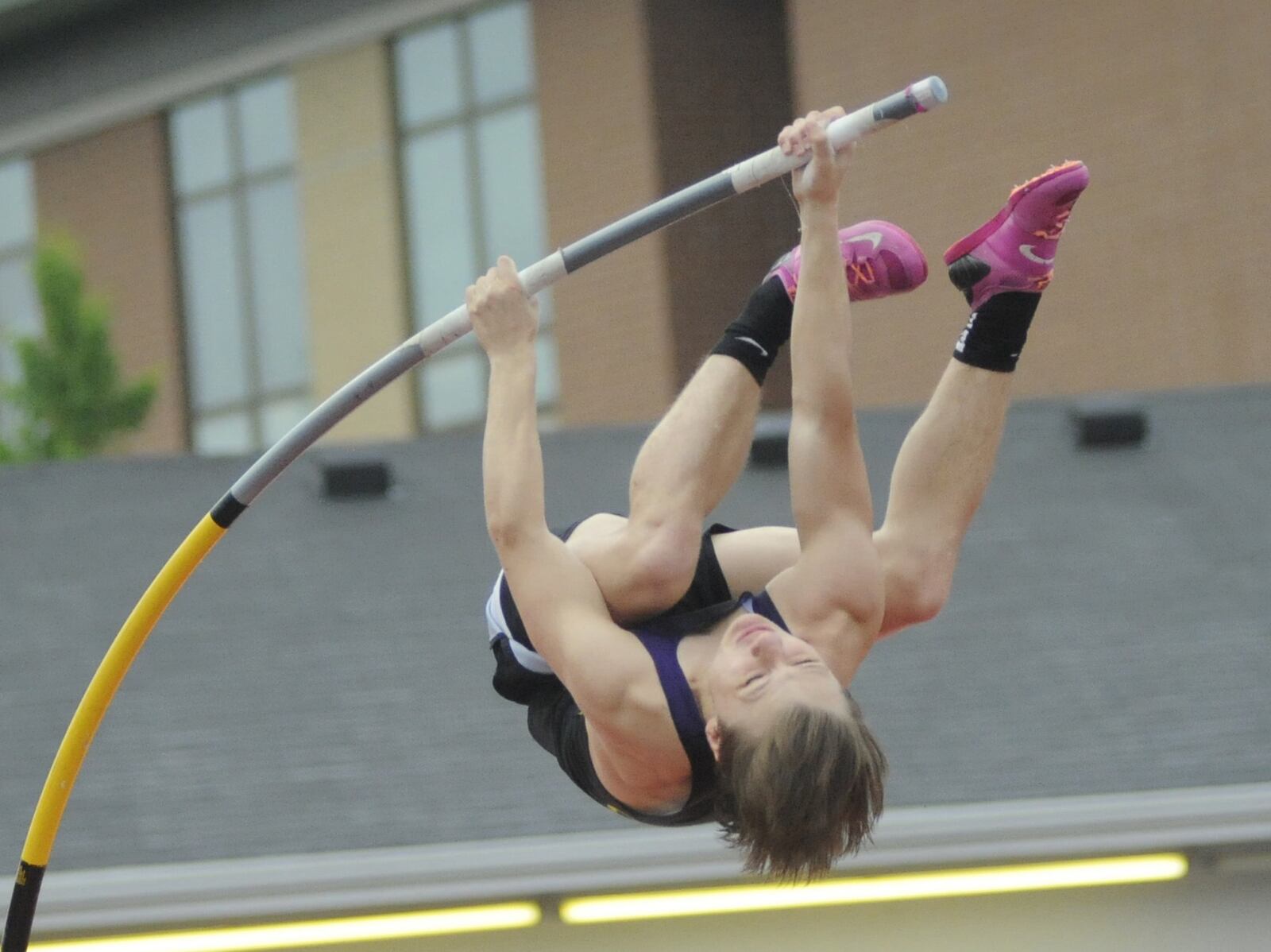 Butler junior Dalton Shepler set a pole vault record of 16-10 in the Division I regional track and field meet at Wayne High School on Wednesday, May 22, 2019. MARC PENDLETON / STAFF