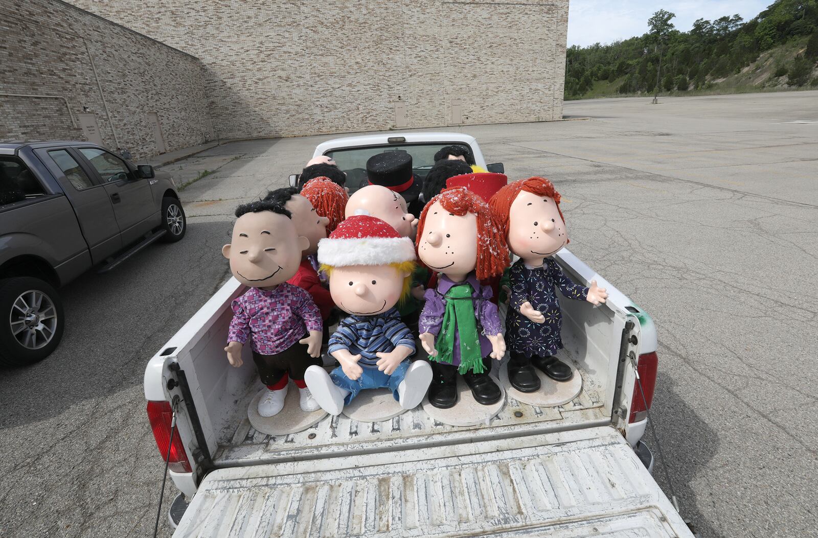 The "Peanuts" gang was going for a ride Wednesday as the Clark County Historical Society collected the holiday display from the Upper Valley Mall and was transfering the character's to their storage facility. BILL LACKEY/STAFF