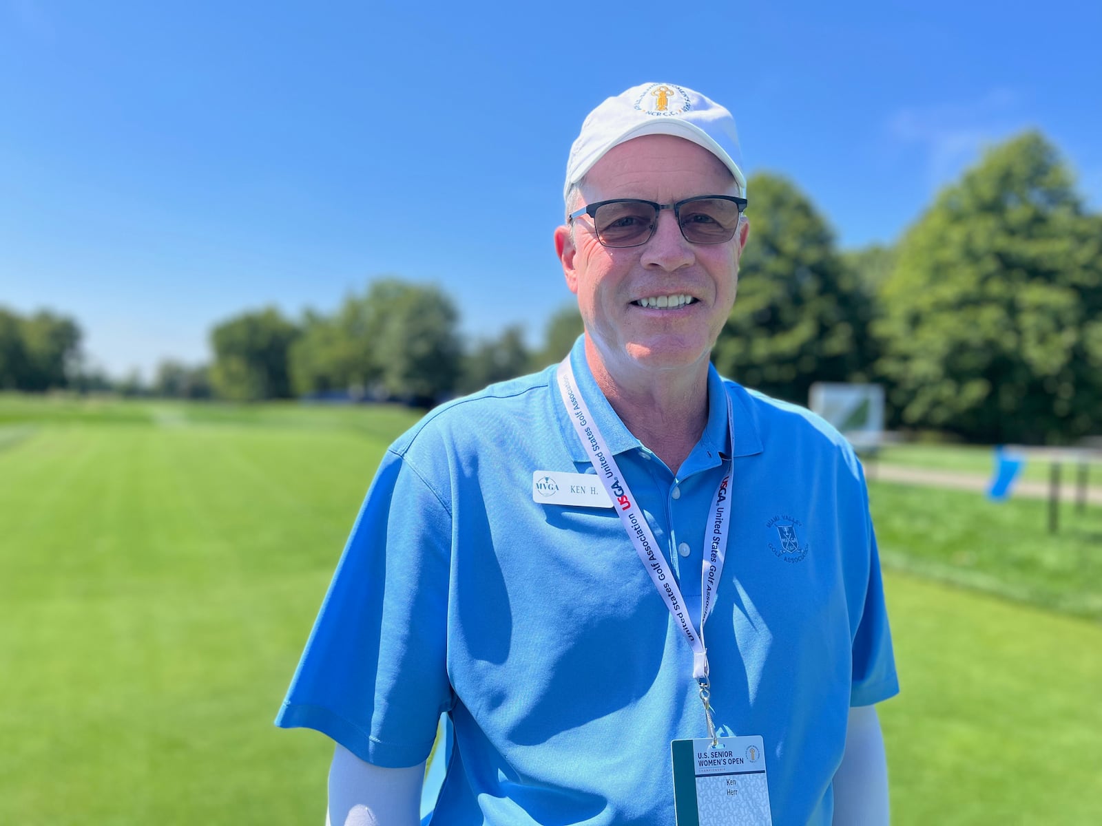 Ken Herr, the starter on the first hole at NCR Country Club during the U.S. Women's Senior Open, is pictured on Tuesday, Aug. 23, 2022, in Kettering. David Jablonski/Staff