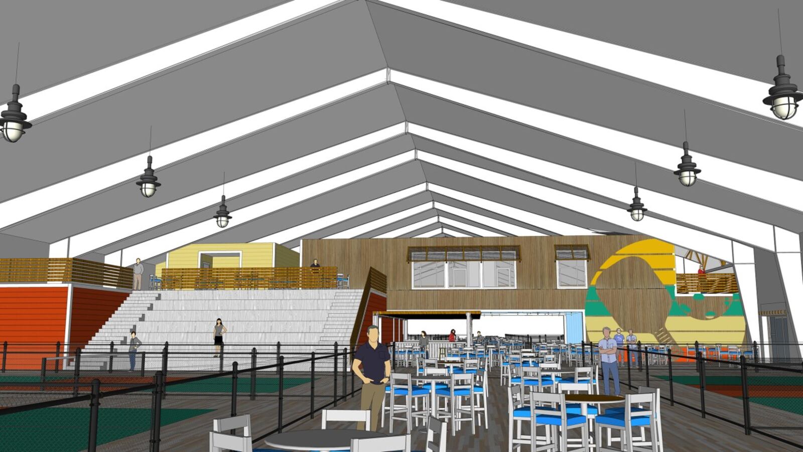 The Pickle Lodge on Kingsgate Way in West Chester Twp. will feature 17 indoor courts, five outdoor courts, a bar, restaurant and event space. Its expected to open its first phase of use in early 2023. CONTRIBUTED/WCPO