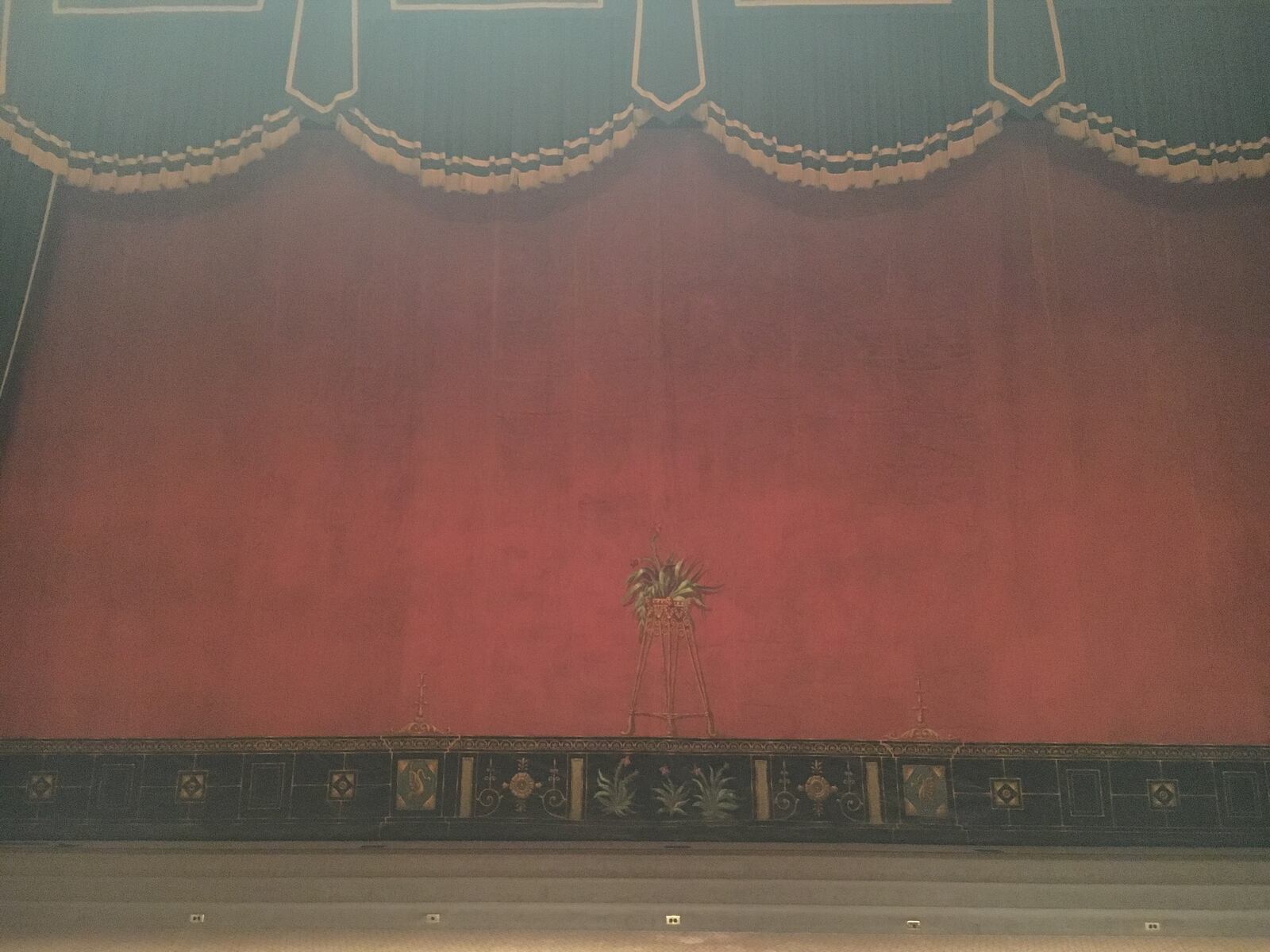 The main theatre's massive backdrop once fell, putting several holes into the flooring.