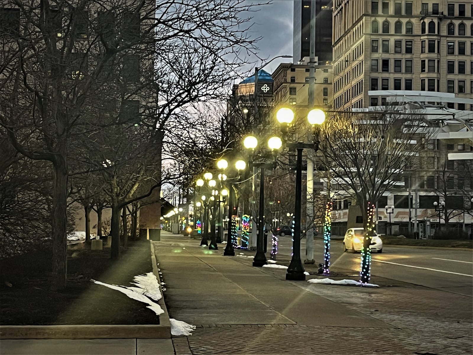 Decorative street lights on South Main Street in downtown Dayton. CORNELIUS FROLIK / STAFF