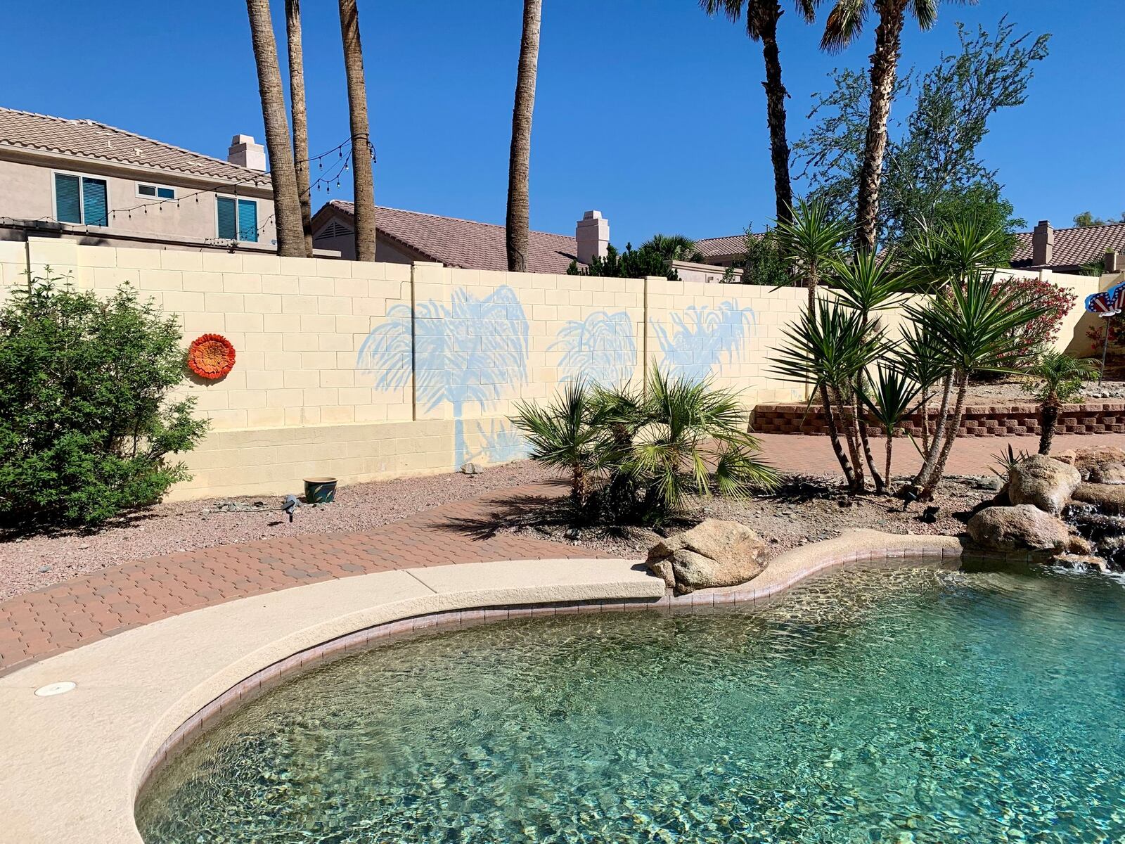 This is the "before" shot of the mural my mom imagined in the backyard of her Phoenix home. The desert sun had left it faded. Contributed photo