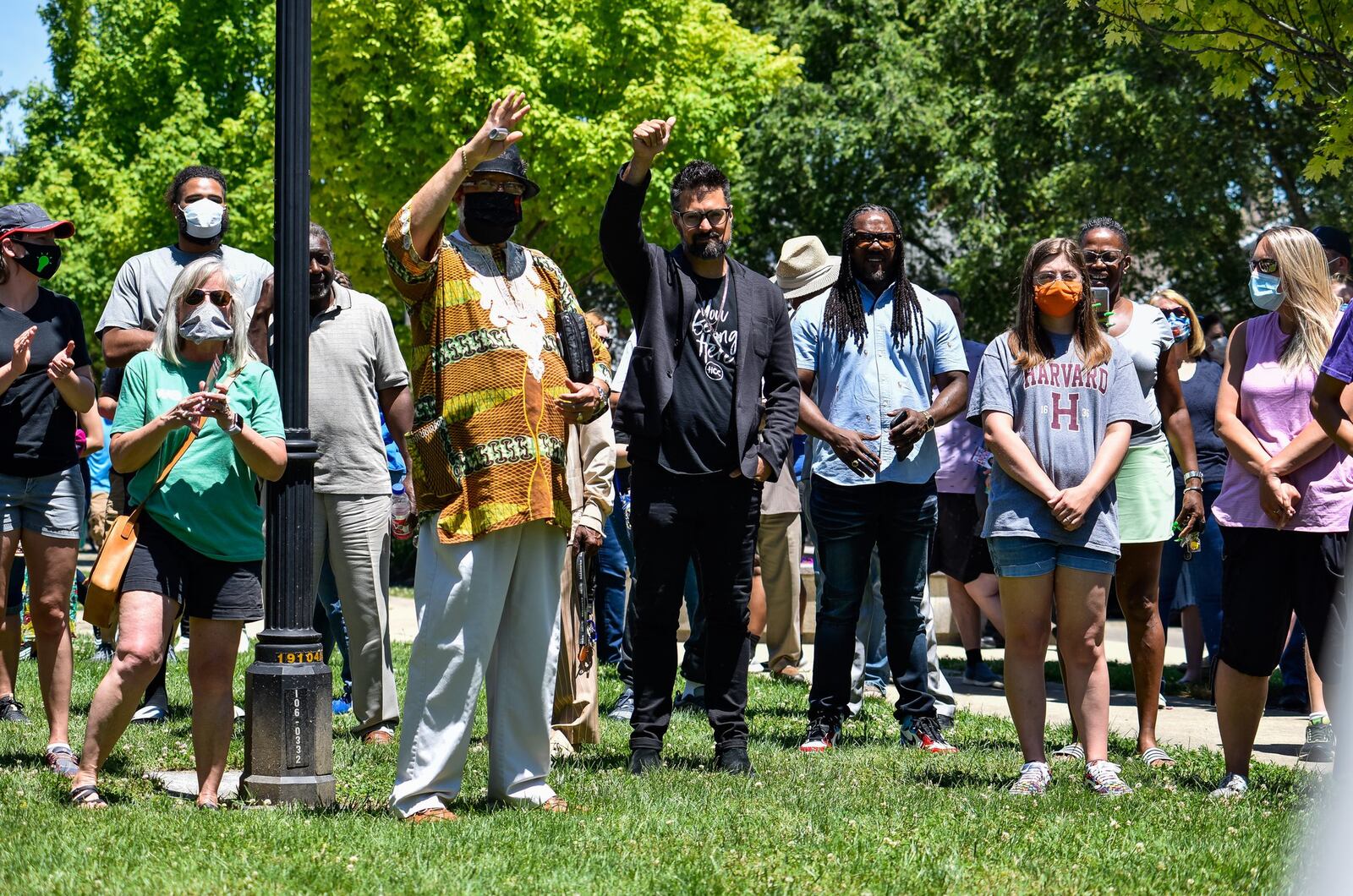 A peaceful prayer vigil was held Sunday, June 7 at Bailey Square in Hamilton. Over 100 people attended the event that was part of a nationwide surge of rallies over the May 25 death of George Floyd while he was being arrested by Minneapolis police. NICK GRAHAM / STAFF