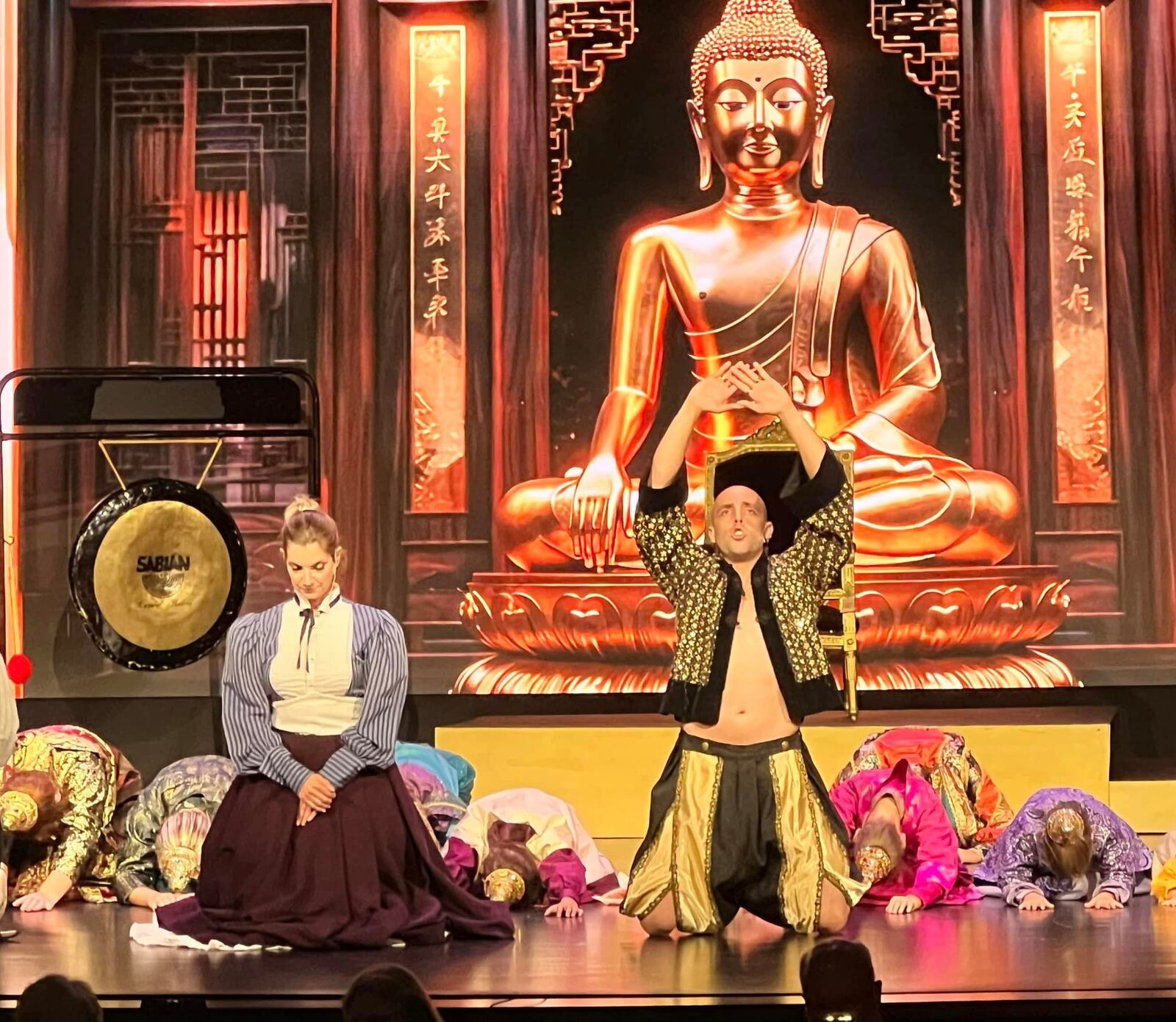 Sarah Viola (Anna Leonowens) and Adonis Lemke (The King of Siam) in "The King and I" at Arbogast Performing Arts Center. CONTRIBUTED