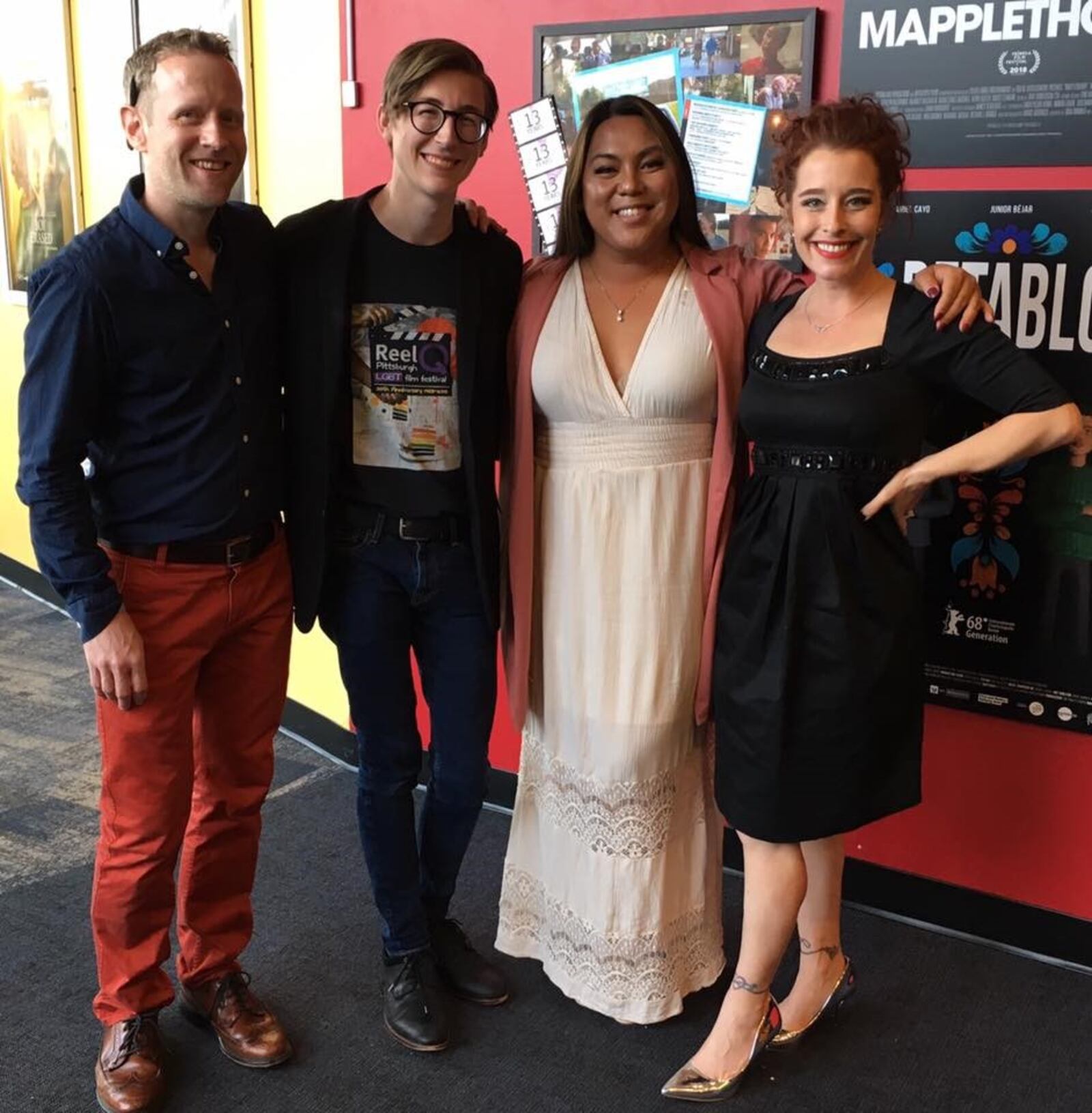 The Dayton LGBT Film Festival is marking its 15th anniversary. Pictured here in 2018 are The Neon’s Jonathan McNeal (left) along with invited guests. CONTRIBUTED