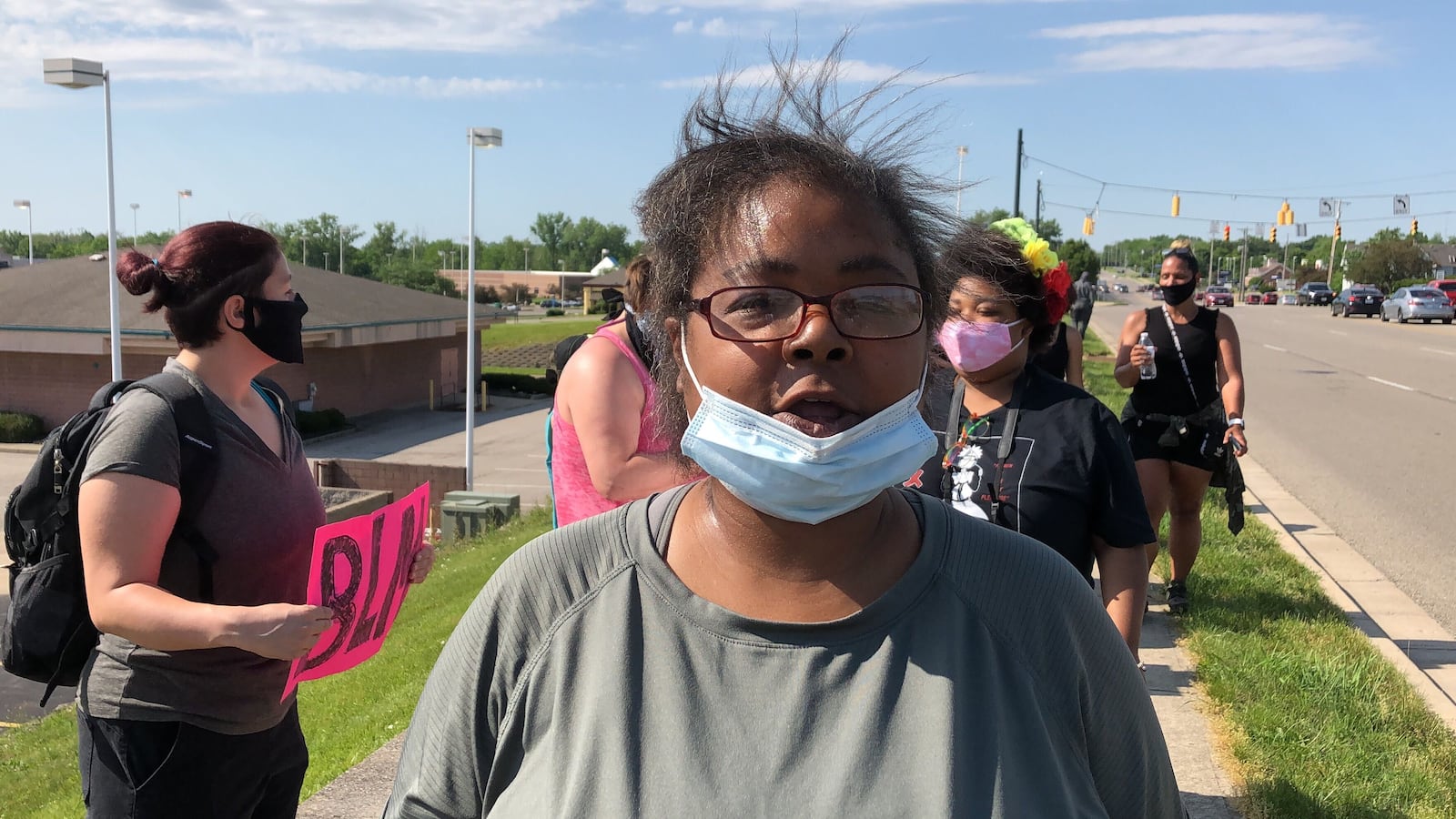 Betina Brown, 46, of Cincinnati attended the anti-racism rally in Huber Heights on Saturday