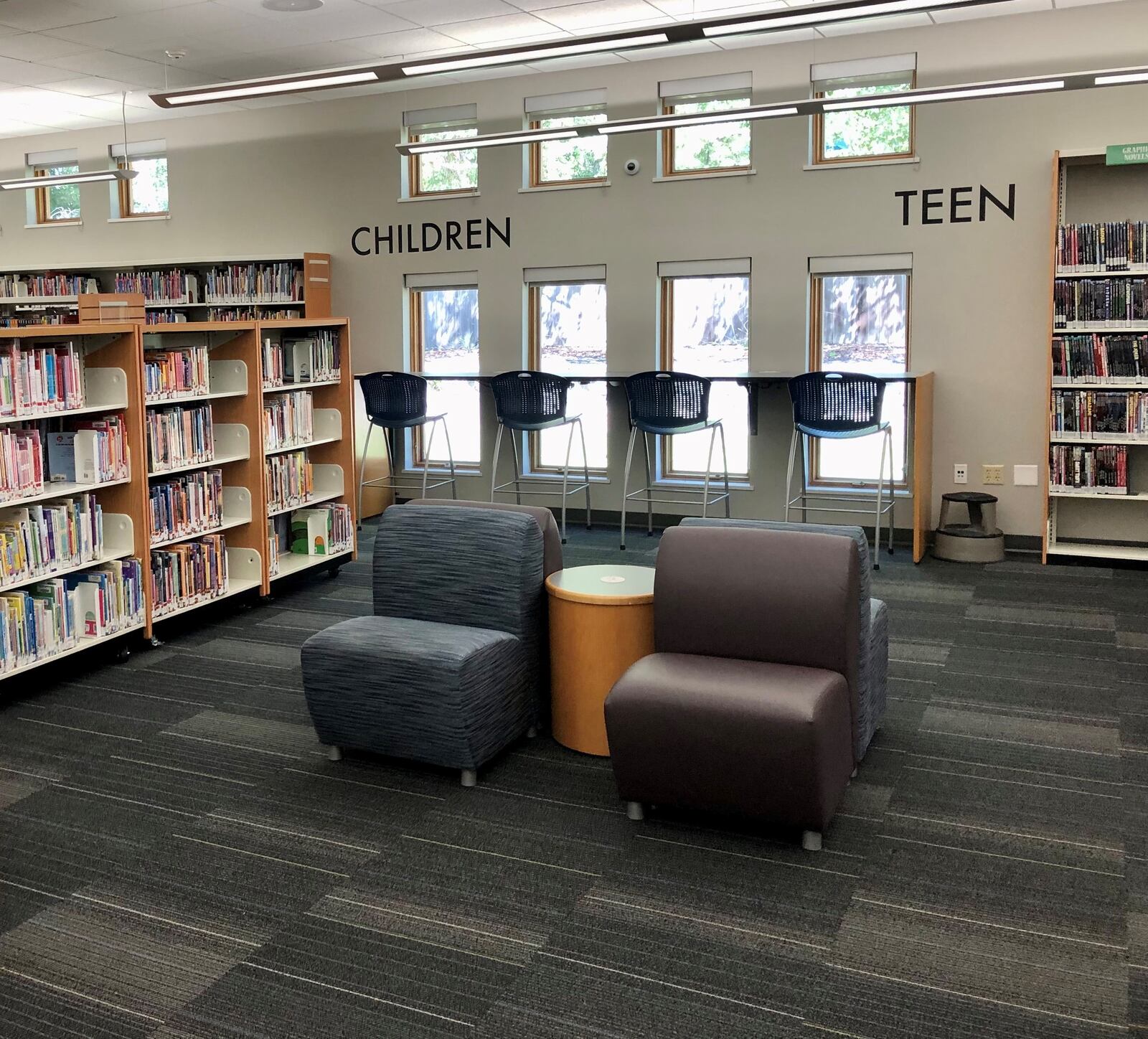 This is another reading area at the Springboro Public Library. The library system will be opening a new $4 million, 4,500 square-foot addition to the building at 125 Park Lane on Sept. 22. CONTRIBUTED/FRANKLIN-SPRINGBORO PUBLIC LIBRARY SYSTEM