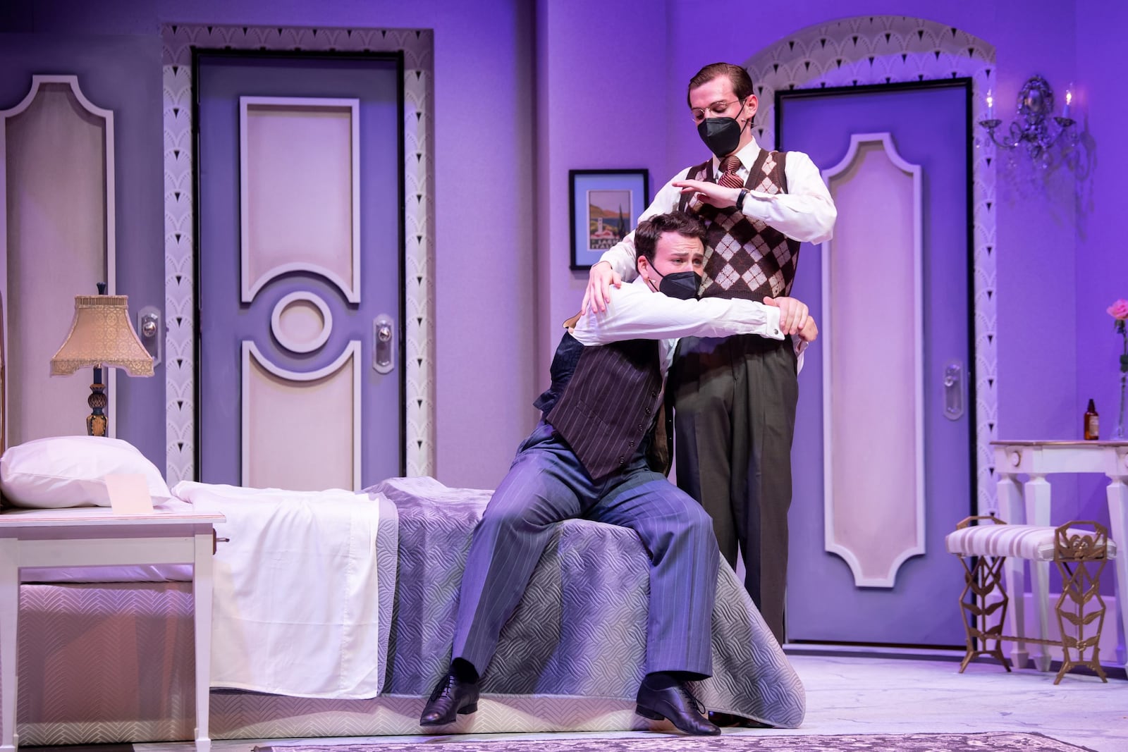 (left to right) Cole Frasher (Tito) and Aidan Lord (Max) in Wright State University's production of "Lend Me a Tenor."